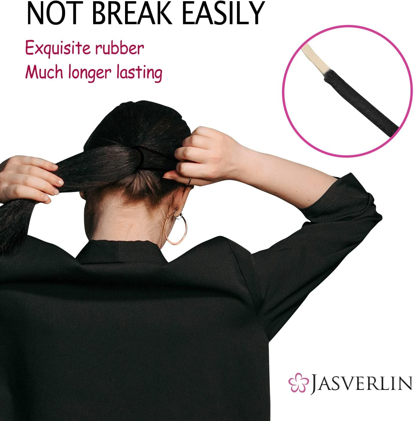 JASVERLIN 2Mm Light Blonde Elastics Hair Ties, Thin Ponytail Holder Hairtie for Women Girls Kids Fine to Medium Texture, No Pull Damage-Free Stretchy Rubber Band Accessories 80 Pcs image number 6