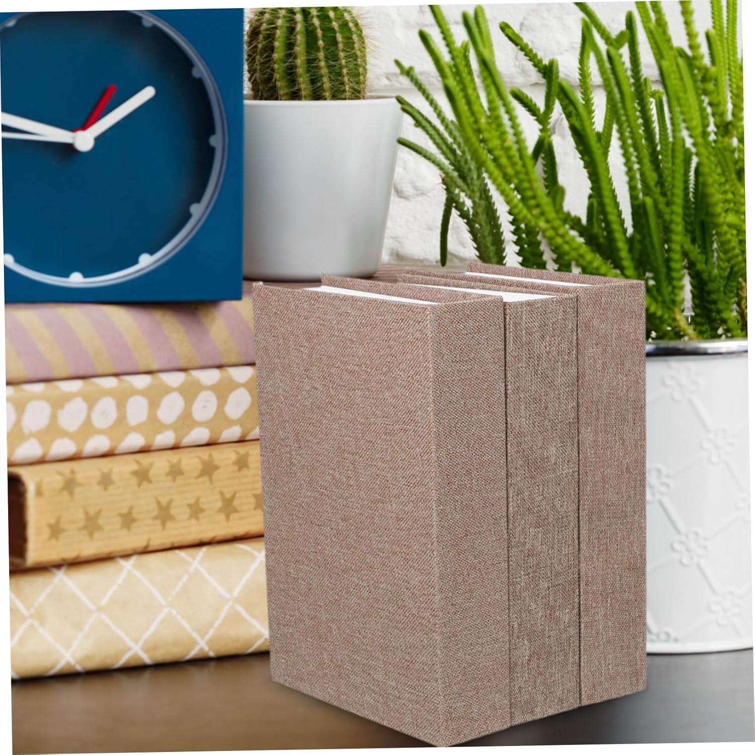 Modern Faux Books Decorative Boxes Realistic Fabric Bookends Storage for Bookshelf Fake Book Decorations image number 4