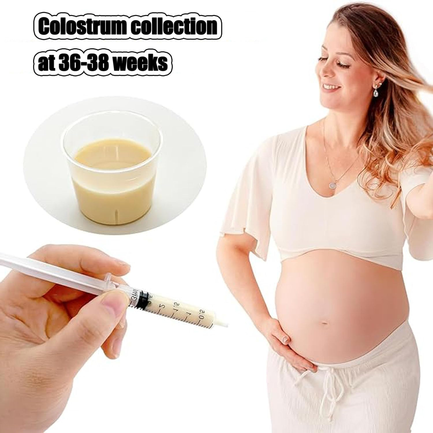 Colostrum Collector Kit, 52 Pcs 1Ml Colostrum Syringes with Caps, 1 Measuring Cup, 10 Storage Bags, 52 Labels image number 3