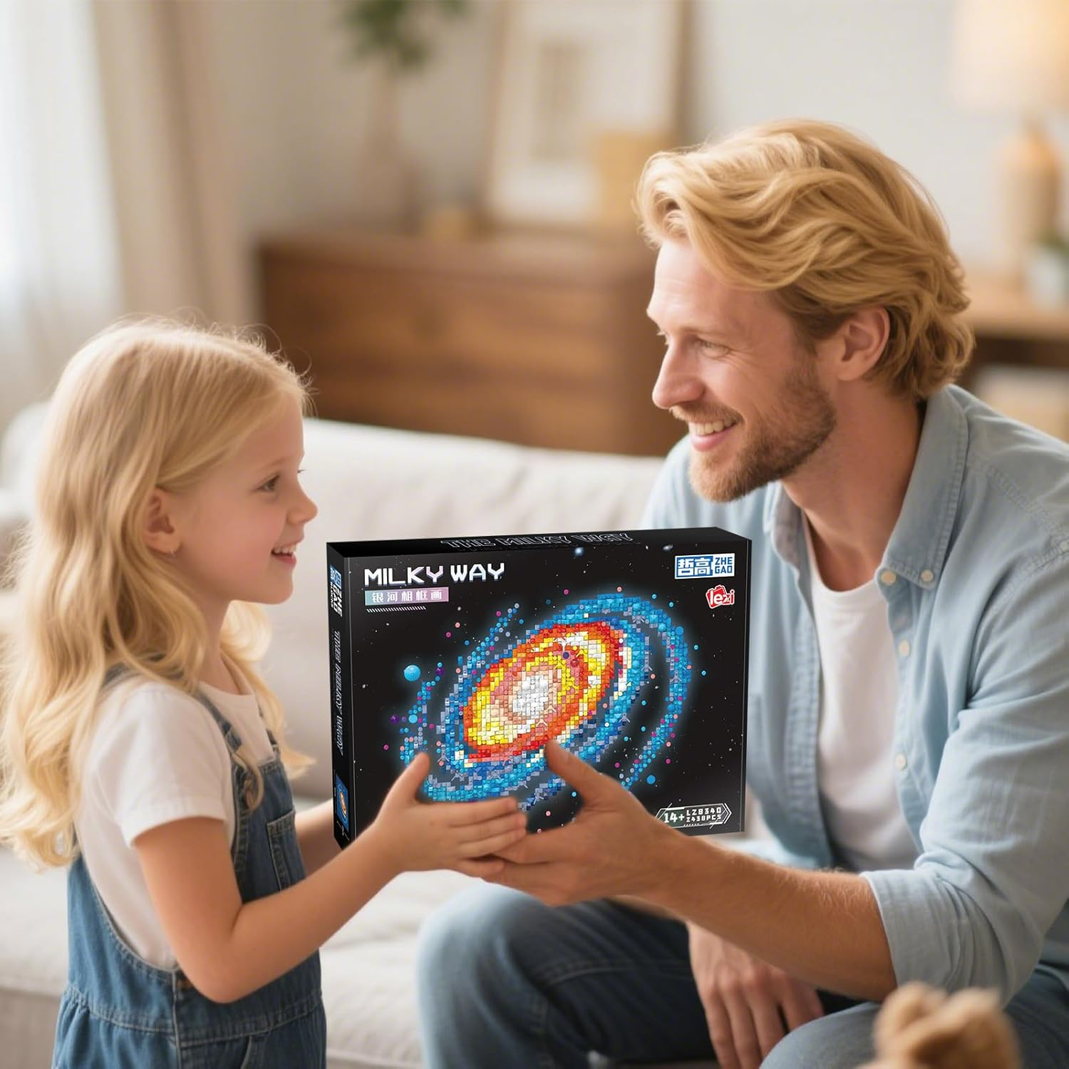 The Milky Way Galaxy Photo Frame Building Block, Mini Bricks Space Deocr DIY Kits, Wall Art Home Office Decor, Astronomy Collection, Gifts for Adult Kids Ages 8+(2438PCS) image number 5