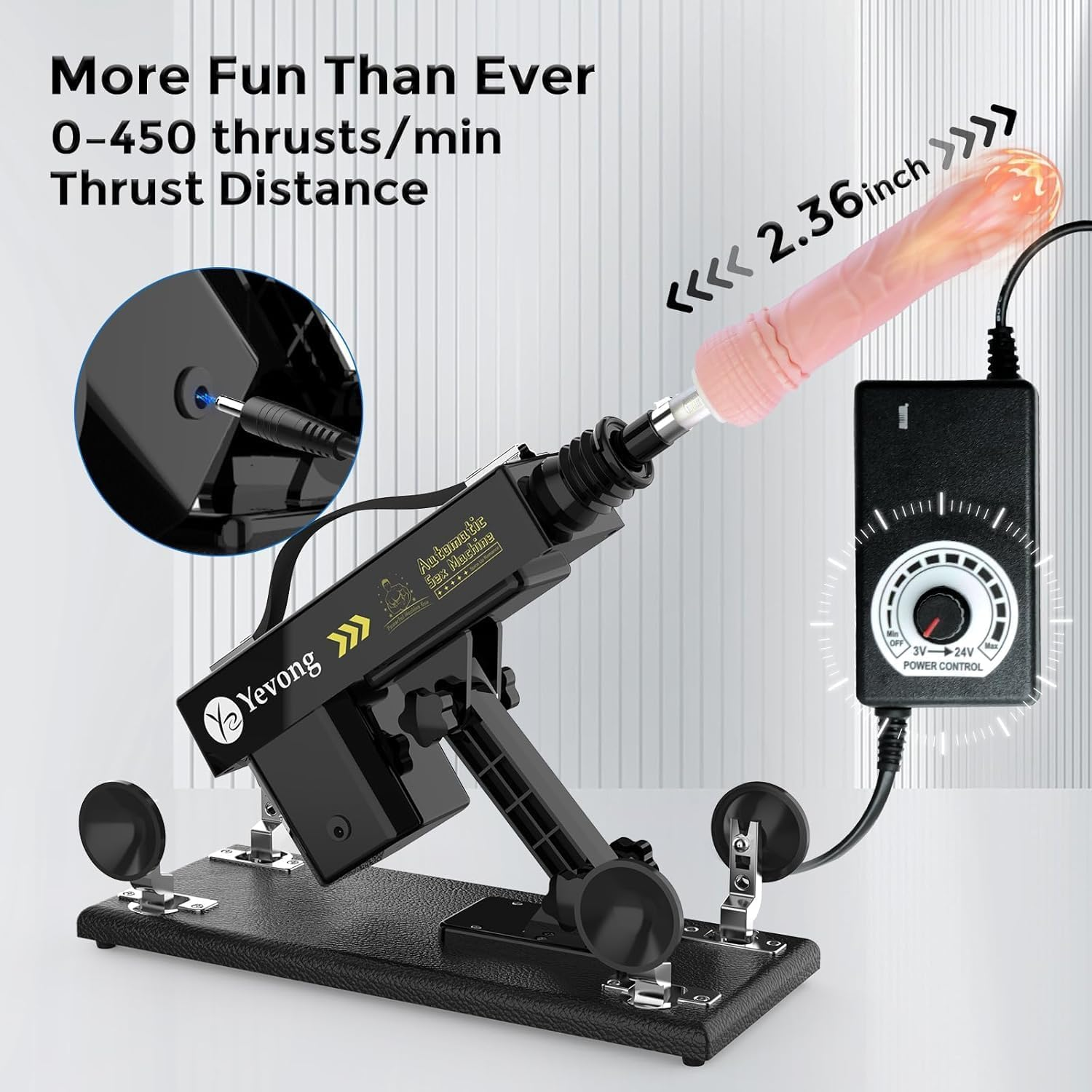 Automatic Sex Machine Thrusting Machine for Male and Femal Love Machine Adult Sex Toy 3XLR Connector Thrusting Dildo Machinegun for Senior Player Thruster with 5 Attachments