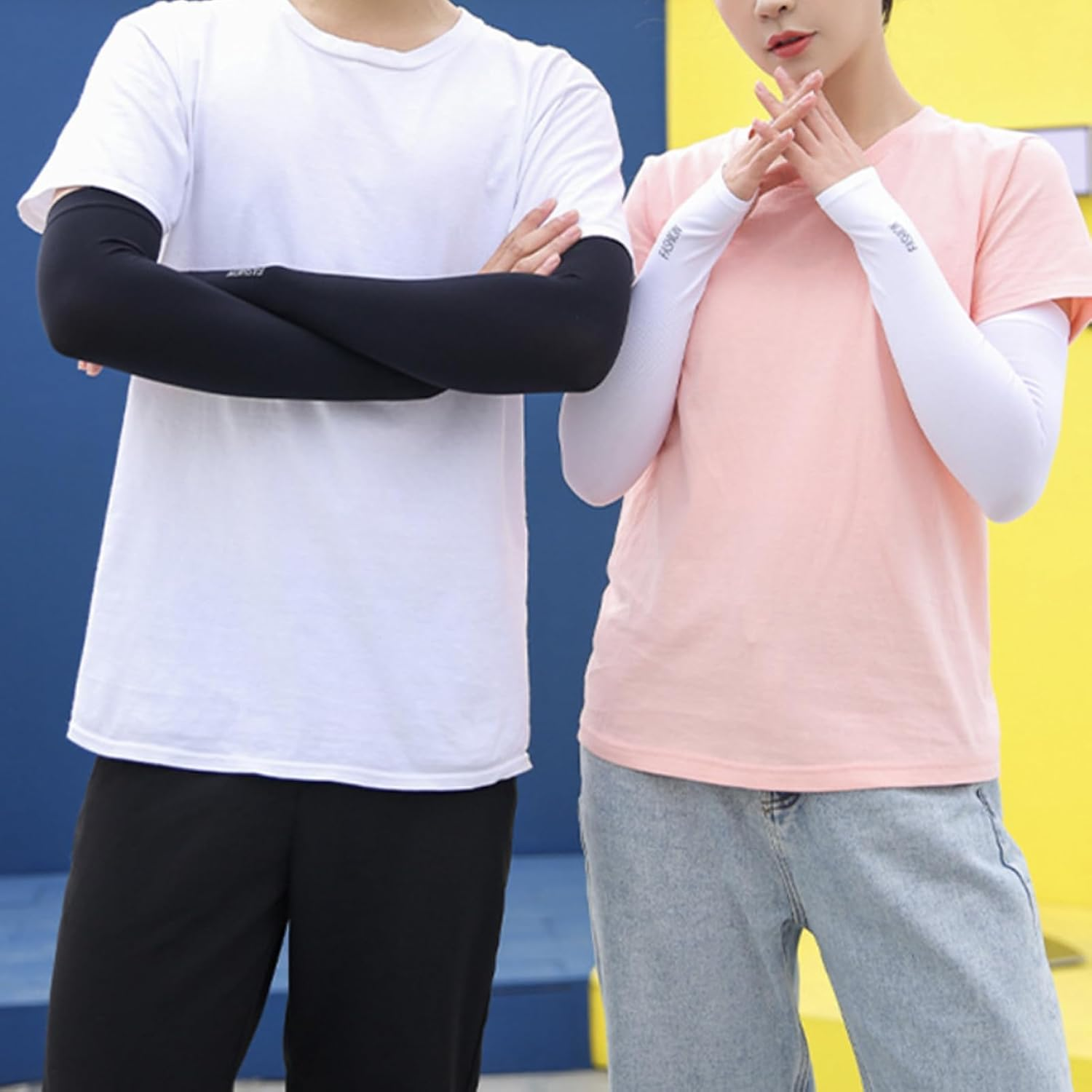 3 Pairs of UPF 50+ Cooling Arm Sleeves with Thumb Hole UV Sun Protection for Men, Women and Youth Arm Warmers for Sports, Cycling, Golf, Basketball, and Outdoor Activities image number 3