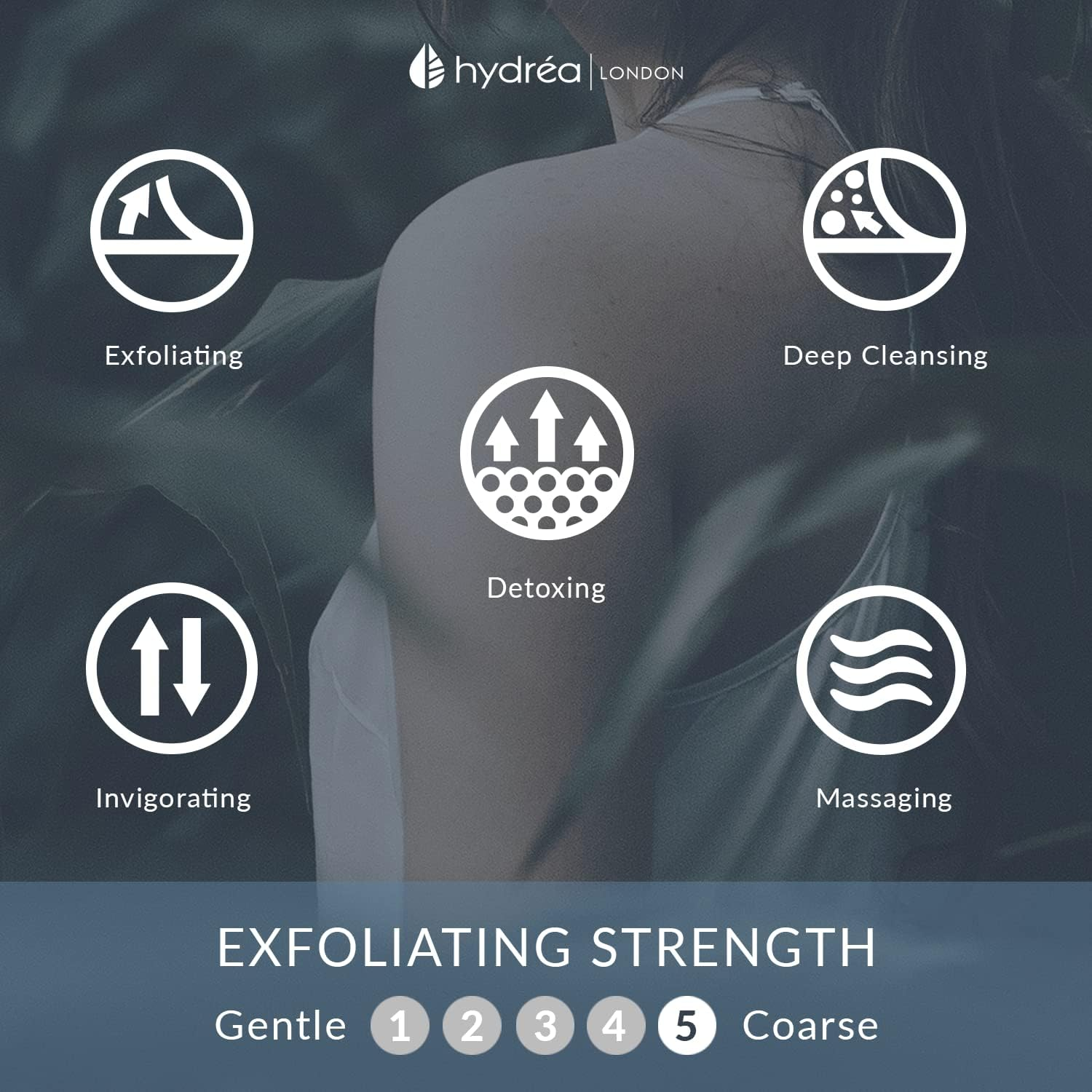 Hydrea London Body Brush - Exfoliating Dry Scrubber, Cellulite Remover, & Skin Exfoliator, Helps Improve Lymphatic Flow - 100% Vegan, FSC&reg; Certified Beechwood, & Natural Cactus Bristle image number 6