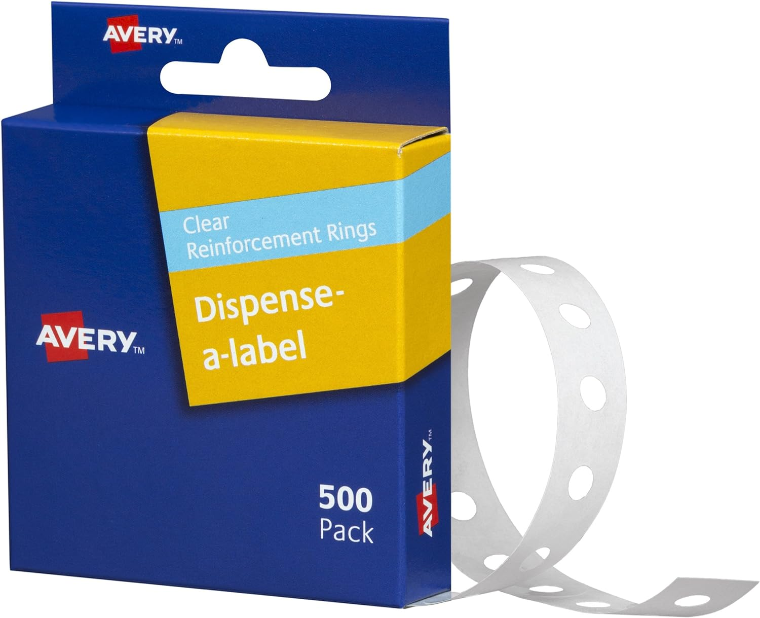 Avery Reinforcement Rings, 13 Mm Diameter, Clear, 500 Labels (934241) image number 3