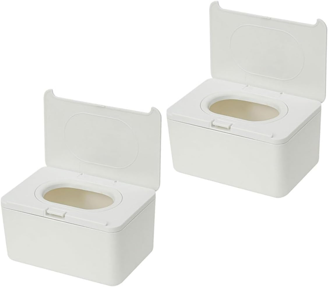 2Pcs Wipe Dispensers Portable Reusable Wipe Holders for Bathroom Storage Compact Containers for Wet and Dry Desktop Organizer image number 2