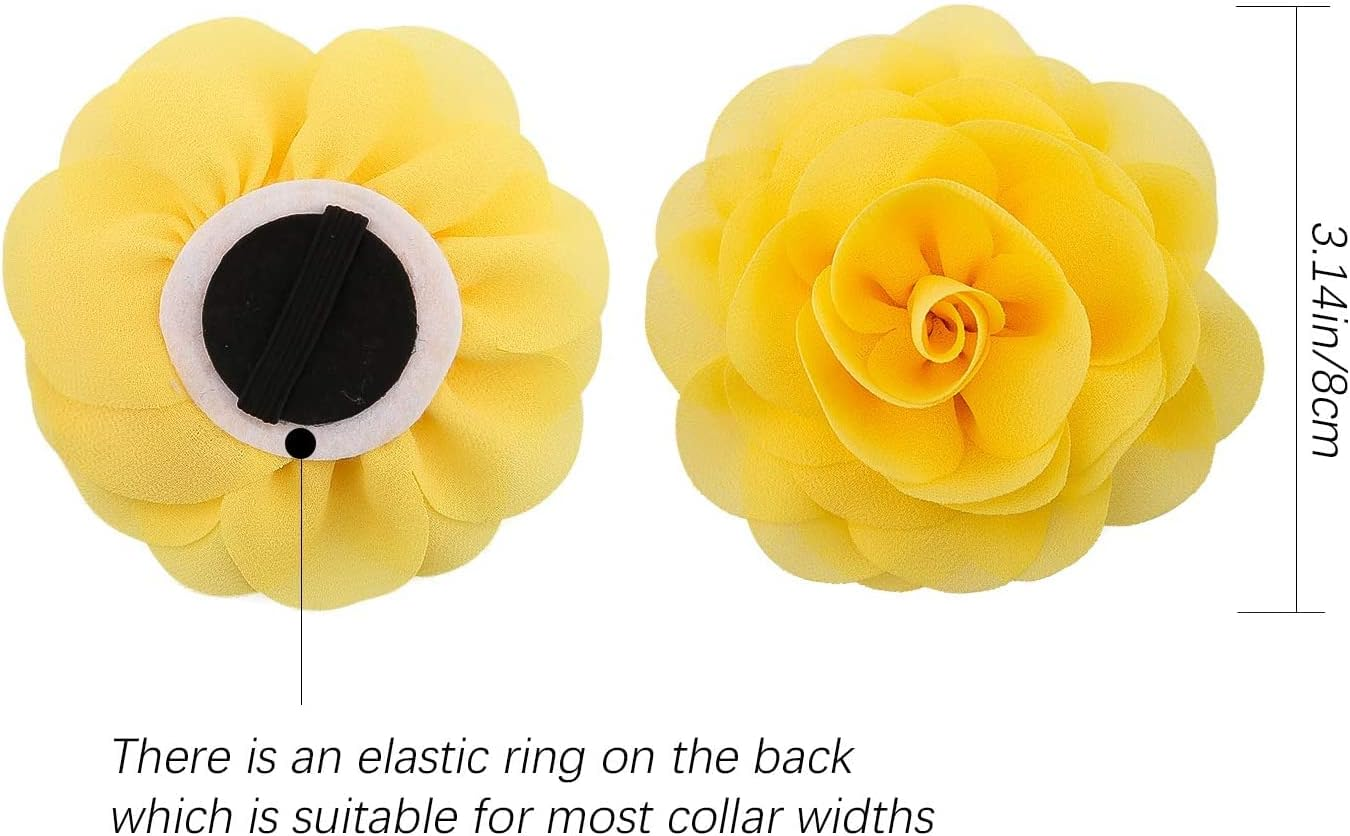 LUTER Pet Collar Flowers Multicolored Dog Flower Tie&Bow Floral Collar Charms Accessories, Detachable Flower Embellishment for Cats, Dogs, Pets Supplies image number 1