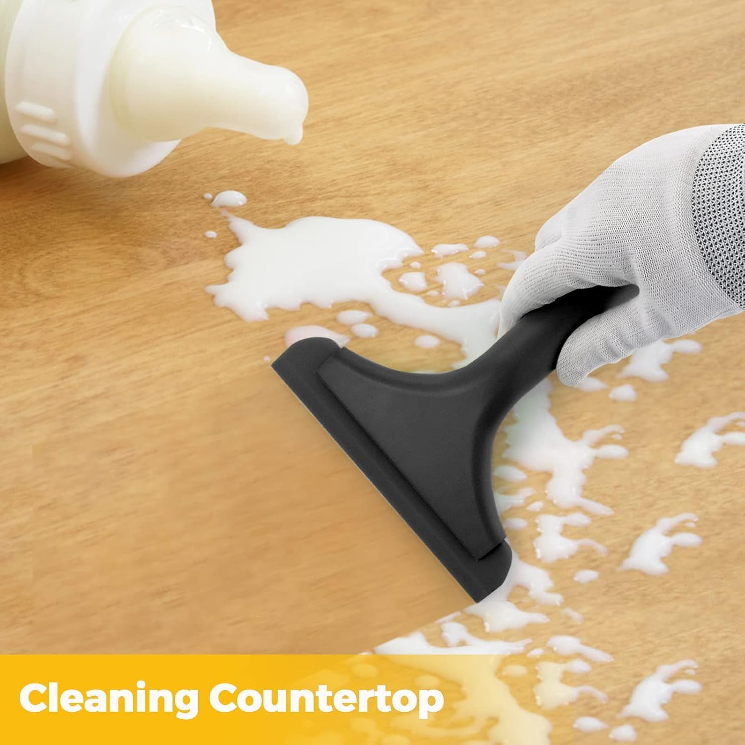 Small Silicone Squeegee Window Shower Squeegee Tool,Auto Water Blade for Car Windshield, Window, Mirror, Glass Door,Bathroom (Black, One Size)