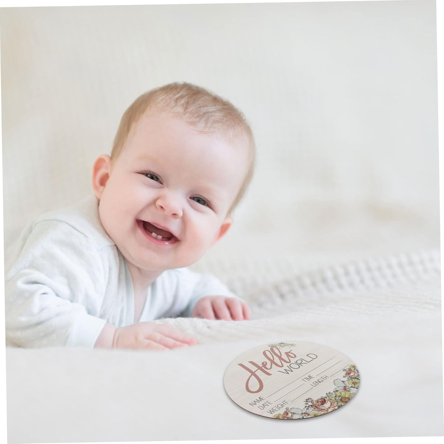 Minkissy Wooden Birth Announcement Sign Newborn Sign Personalised Gifts for Nursery Decoration Born Announcement image number 5