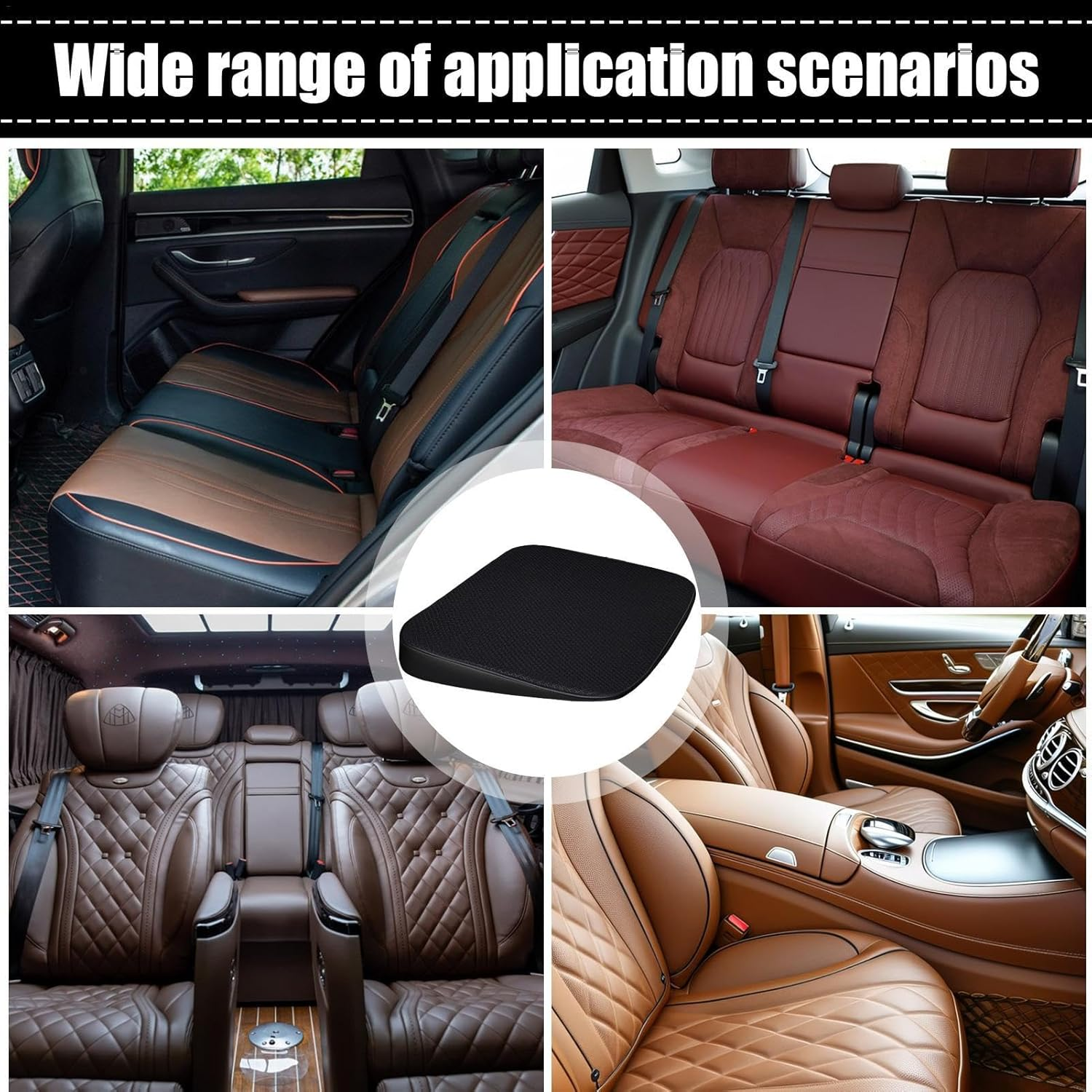 Car Seat Booster Seat for Adults, Wedge Seat Cushion for Car, Elevation Wedge Booster Seat Cushion Mat, Improved Driving Vision, Breathable Car Accessories for Small People, Drivers - A image number 4