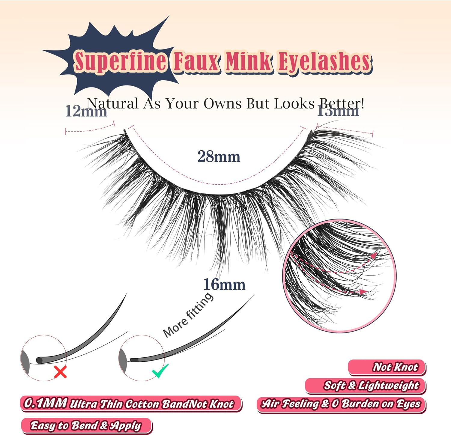 Eyelashes, Cat Eye Lashes, 15 Mm False Eyelashes, 3D Volume Fake Lashes, Natural Eyelashes, Thin Band, Wispy Eyelashes, Eyelash Extensions, C Curl Eyelashes, Siligli False Lashes Pack, 7 Pairs image number 6