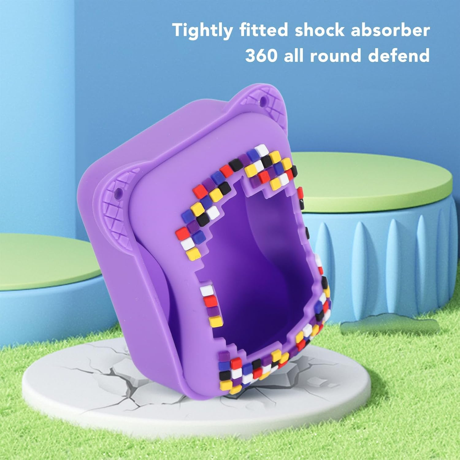 Silicone Cover Case with Lanyard for BITZEE Interactive Toy Digital Pet, Scratch Resistant Electronic Pets Travel Storage Bag. (Purple) image number 1