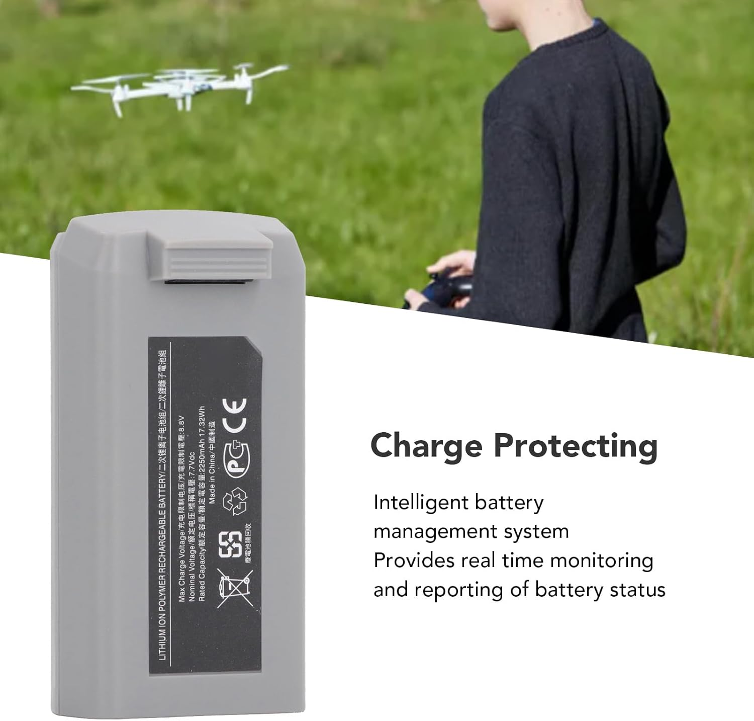 Intelligent Flight Battery for Mini2, Minise, 2250Mah Drone Replacement Battery image number 1