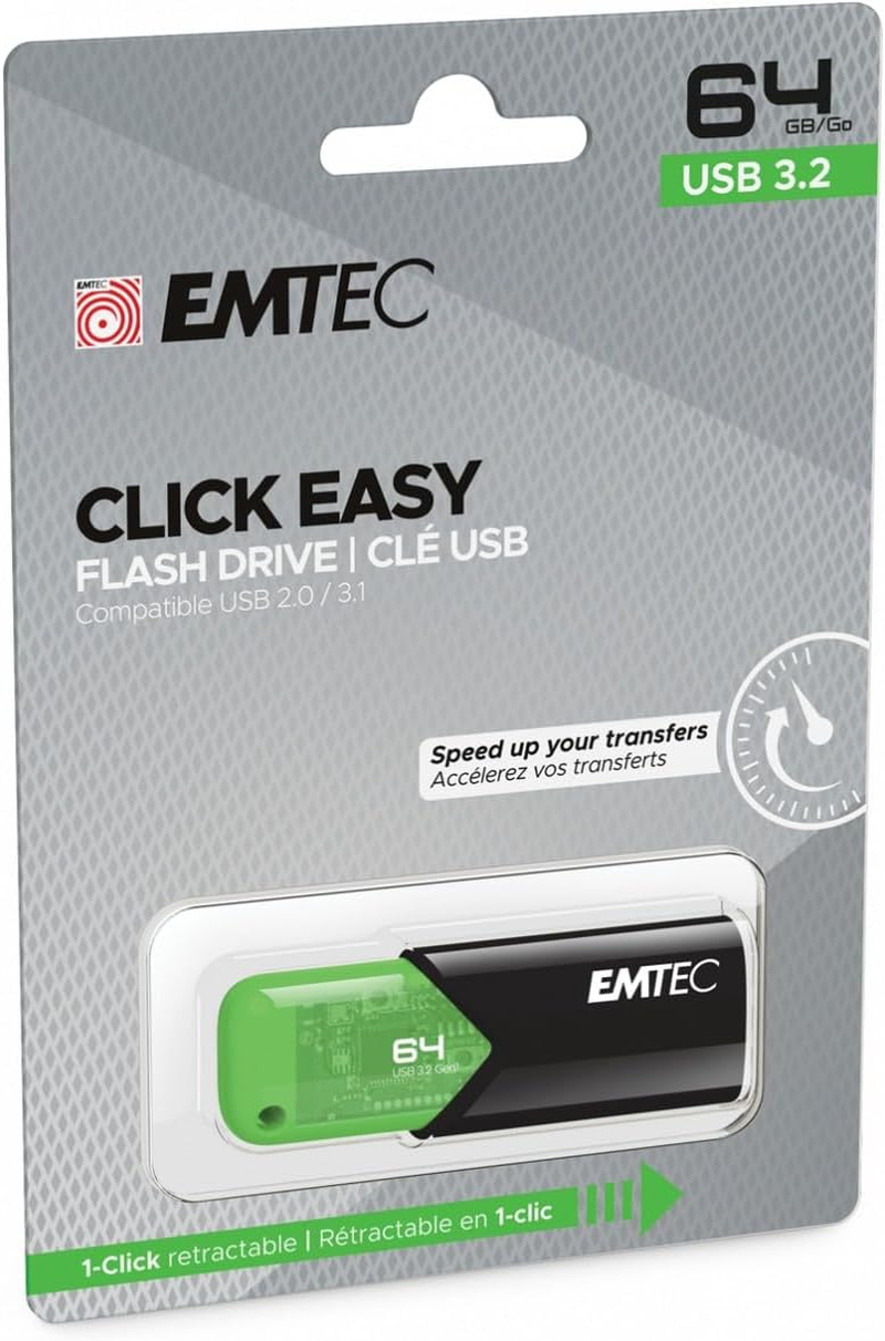 Emtec B110 Click Easy 64GB USB 3.2 Flash Drive, Multicolor image number 4