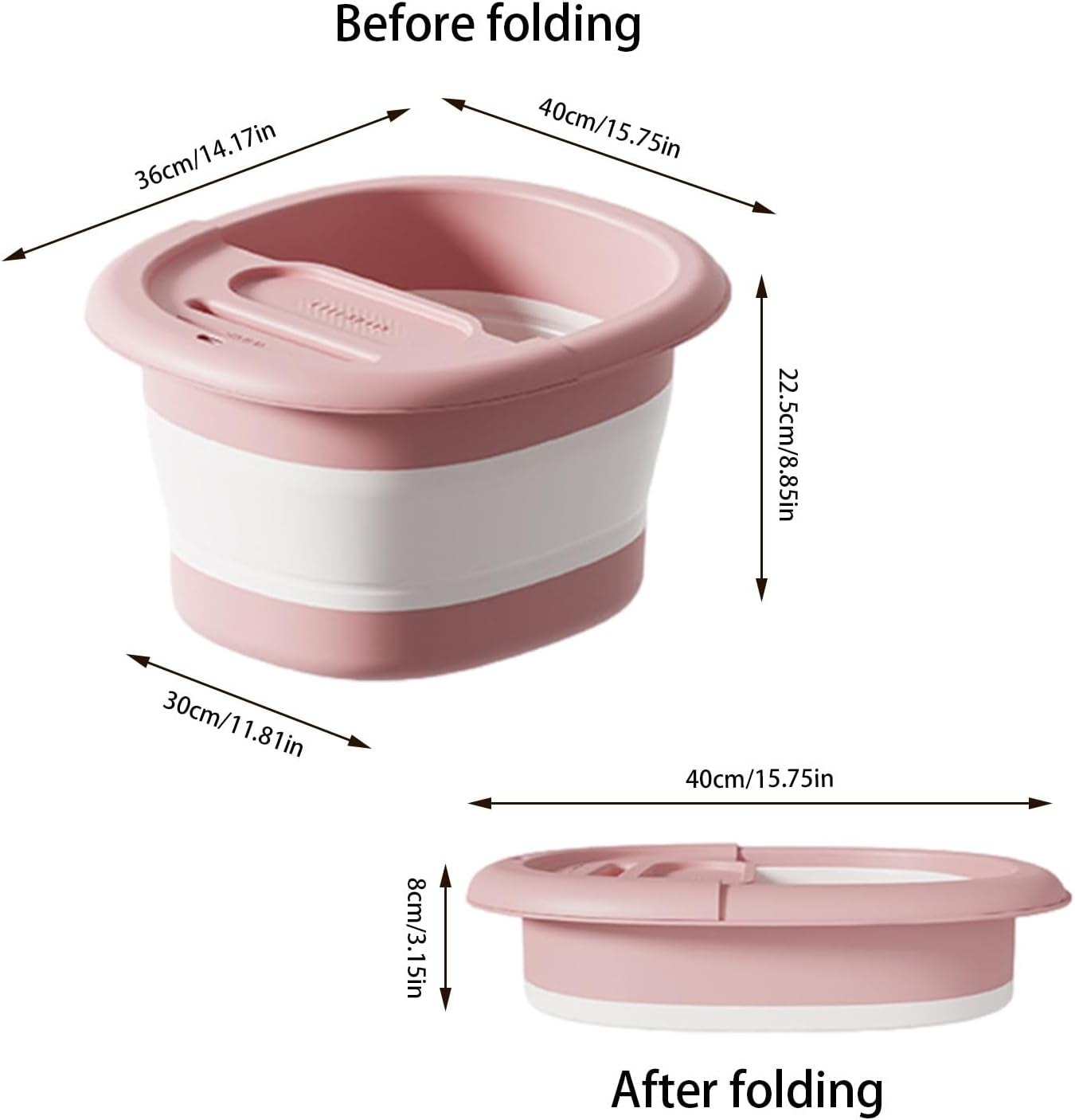 Foot Bucket for Soaking Feet | Foldable Foot Soak Tub | High Capacity Foot Bath Basin for Relieving Discomfort and Stress Borato image number 6