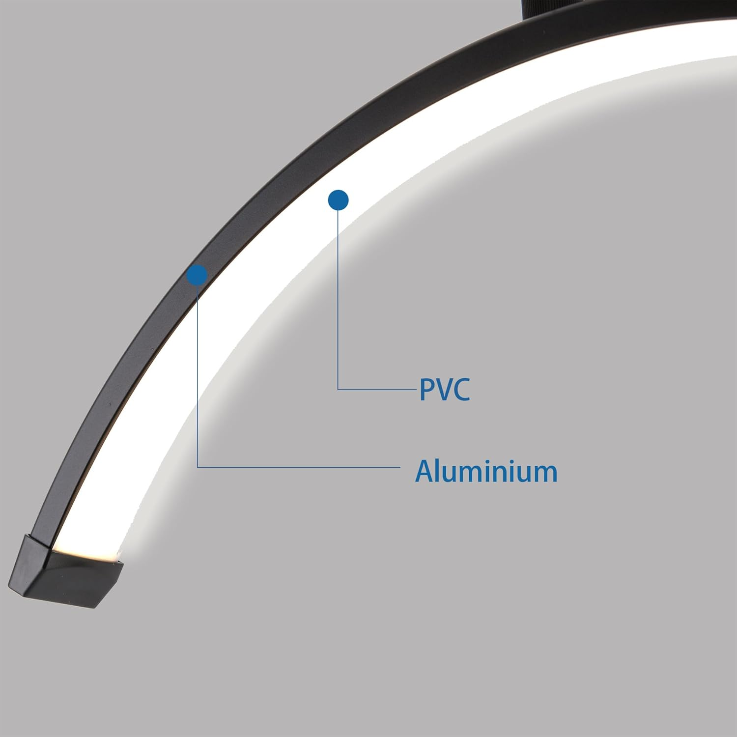 Duowelly 48W Led Half Moon Light with Remote Controller and Button Switch, Eyelash Extension Light Shadowless,Curve Beauty Lights,Lash Lamp,Arch Salon Light for Skincare,Eyebrows,Tattoo,Black - Black image number 6