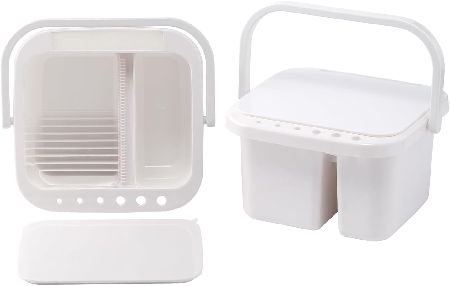 MEEDEN Multi-Function Plastic Brush Cleaner: 6 Hole Paint Brush Washer with 5 * 4'' Palette Lid - All-In-One Design for Art Lovers