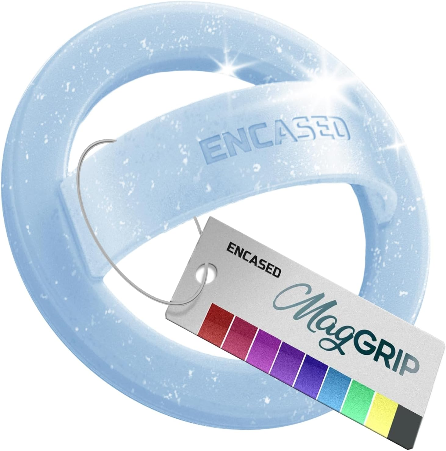 Encased Magnetic Phone Grip Holder (Compatible with Magsafe) Thin Silicone Finger Loop Ring for Iphone (Burgundy)