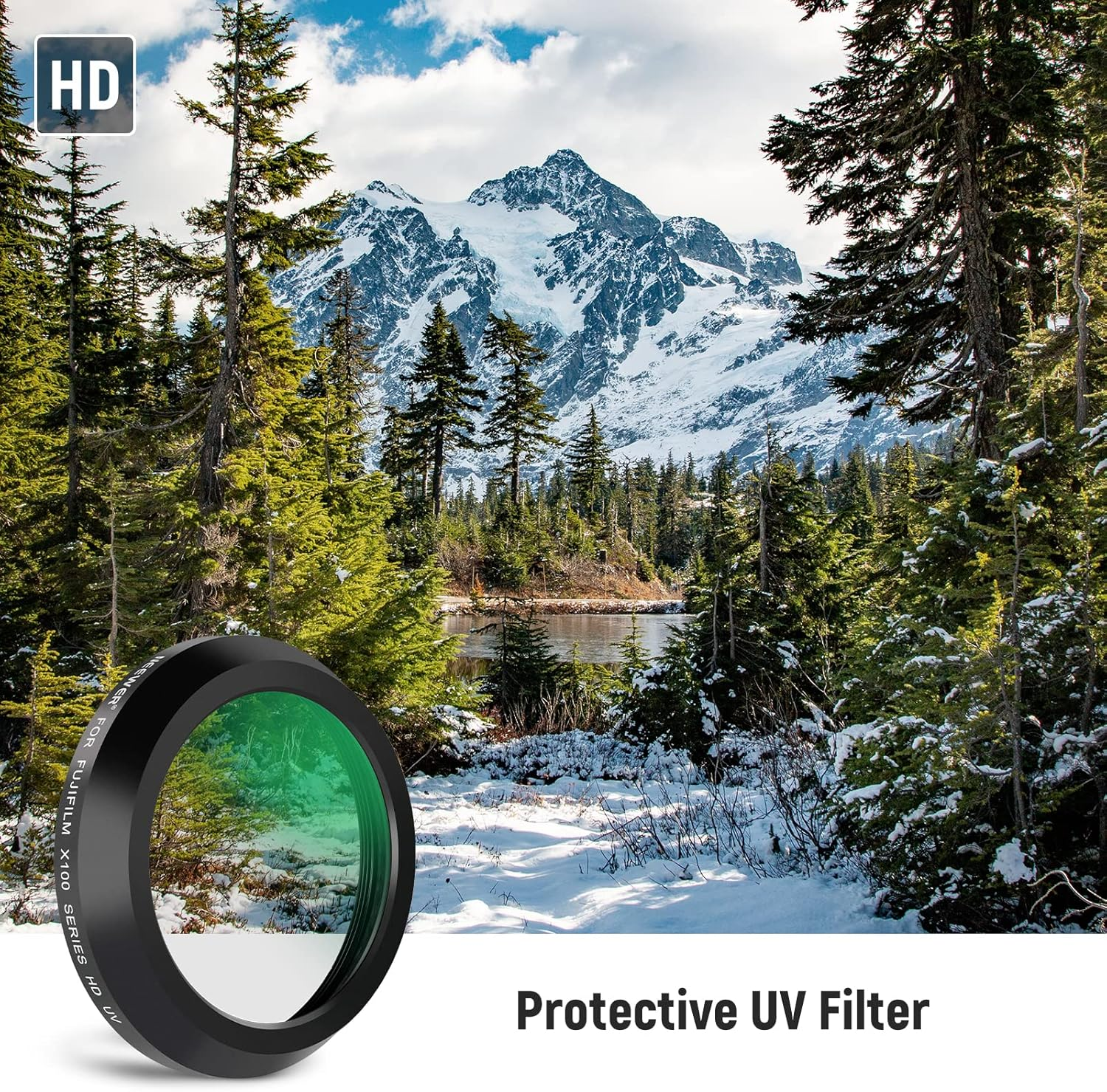 NEEWER UV Protection Filter for X100 Series Cameras, Multi Coated HD Optical Glass Build Lens Filter Accessory Compatible with Fujifilm X100 X100S X100F X100T X100V X100VI Camera (Black Frame) image number 3