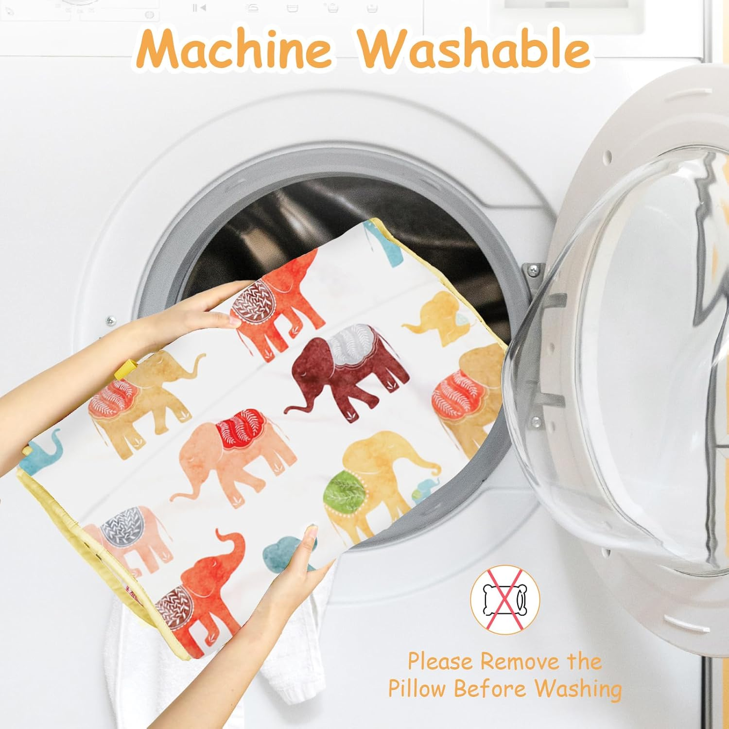 Toddler Nap Mat for Preschool, Thicken Kids Sleeping Mats with Removable Pillow and Blanket for Boys Girls, 140 X 60 Cm Extra Large Daycare Nap Mat(Colorful Elephant)