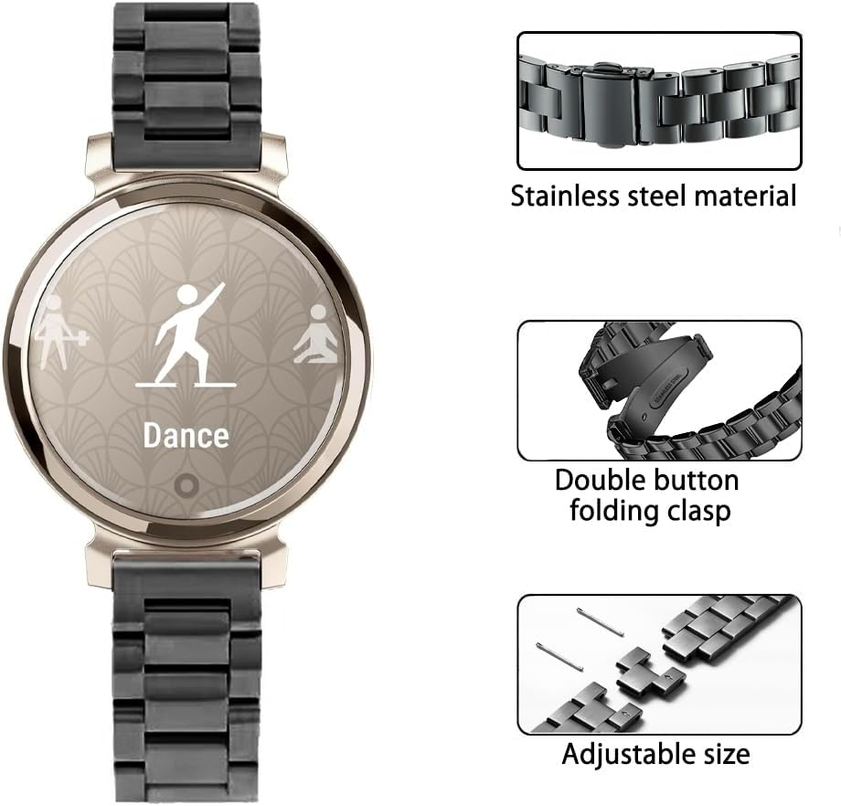 WUWOCJ 14Mm Metal Band Compatible for Garmin Lily 2/Lily 2 Active, Stainless Steel Replacement Straps with Adjustment Tool image number 3