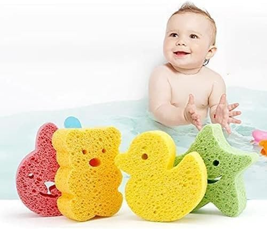 4Pcs Baby Bath Sponge Soft Baby Sponge for Bathing,Cute Animal Shapes Natural Kids Bath Sponges for Infants,Fast Drying Baby Bath Tub Sponge,Fun Baby Shower Sponge for Babies and Children image number 3
