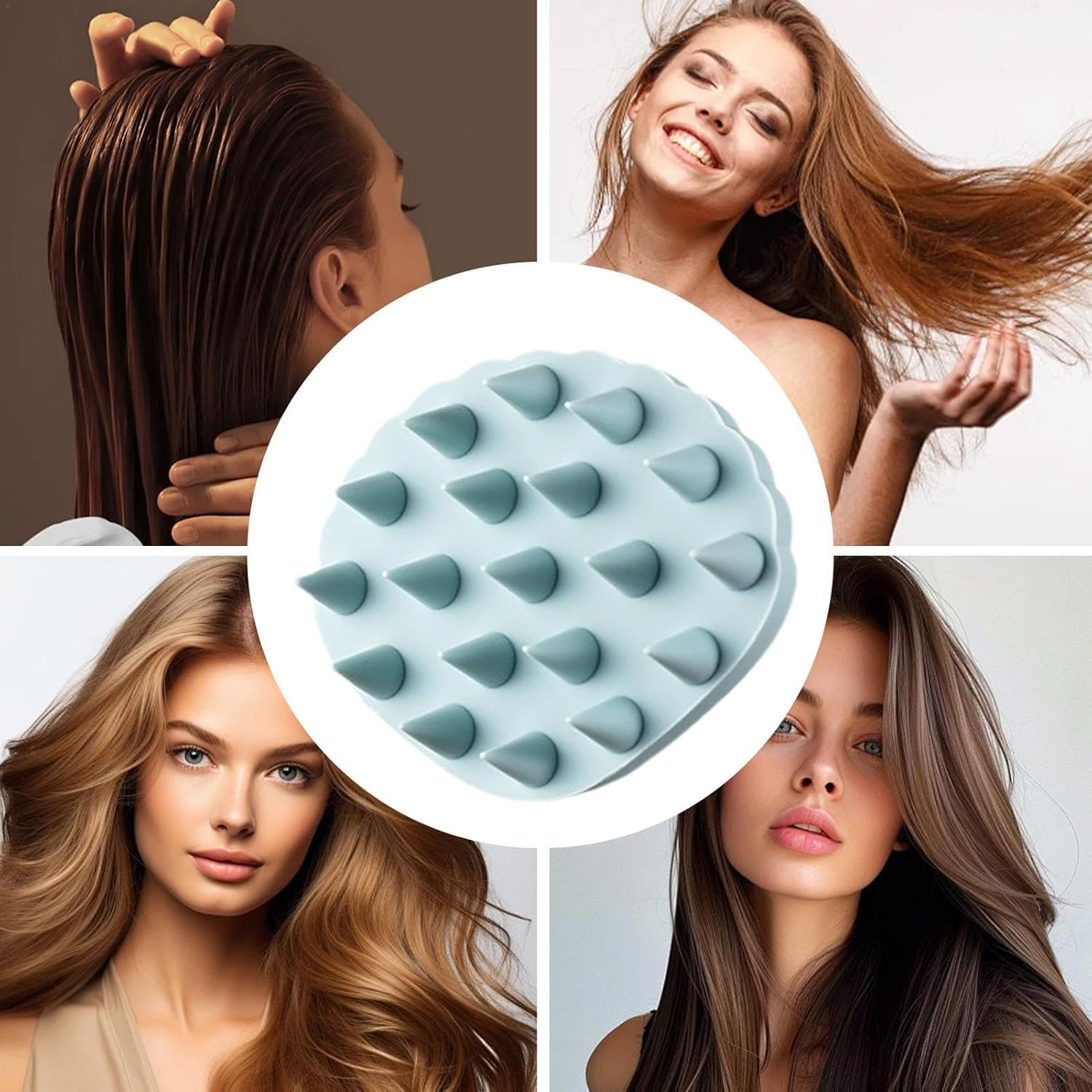 Shampoo Brush - Silicone Shampoo Scrubber,Shell Shaped Massage Comb, Comfortable Shower Hair Brush, Hair Scalp Scrubber, Hair Care Tools for Women Men Kids image number 3