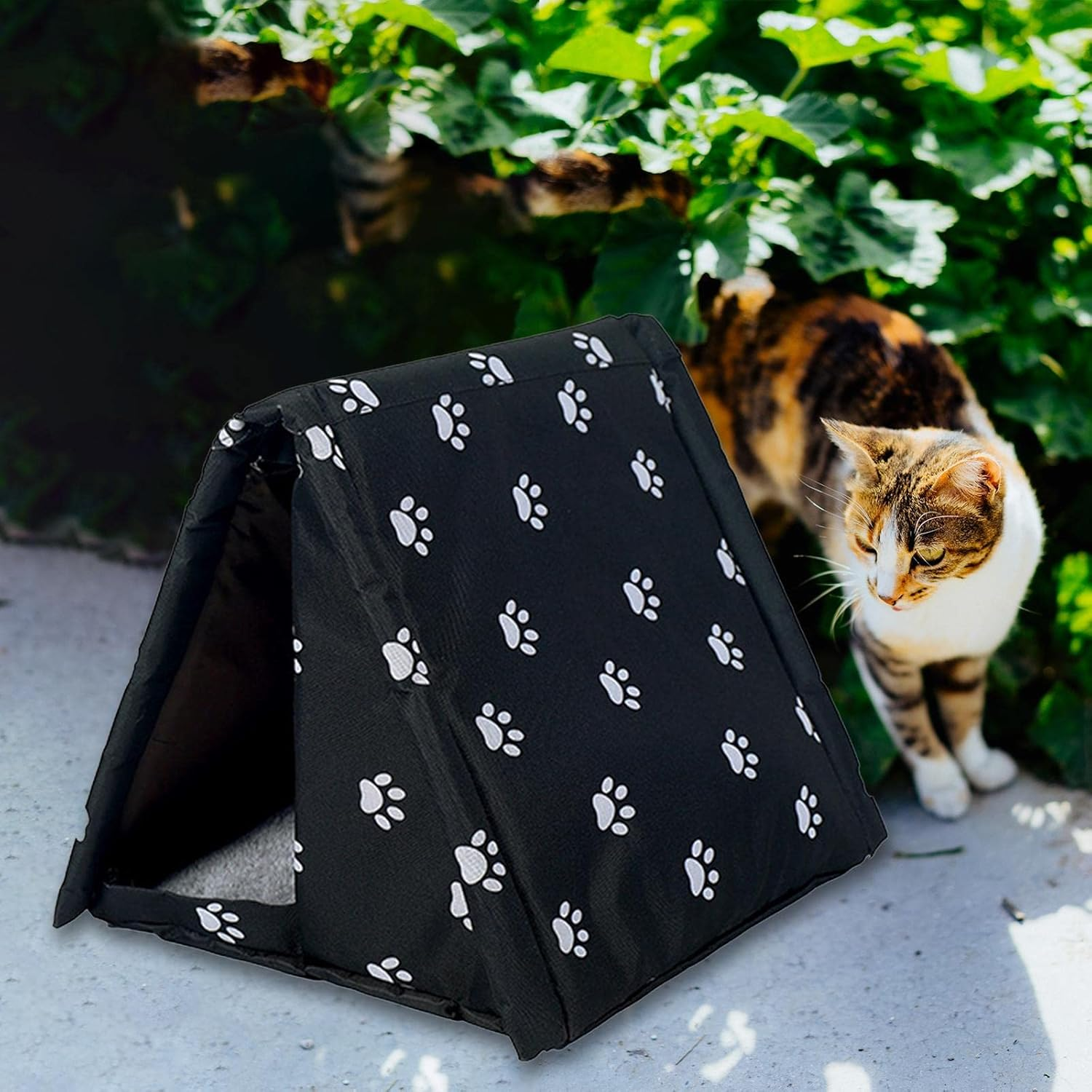 Stray Cats Shelter Waterproof Cat Nest Tent Pet Bed Furniture Puppy Kitten Dog Kennel Outdoor Cat House for Garden Street Pets Supplies, 47Cmx40Cmx38Cm (Size : 40Cmx34Cmx32Cm) image number 3