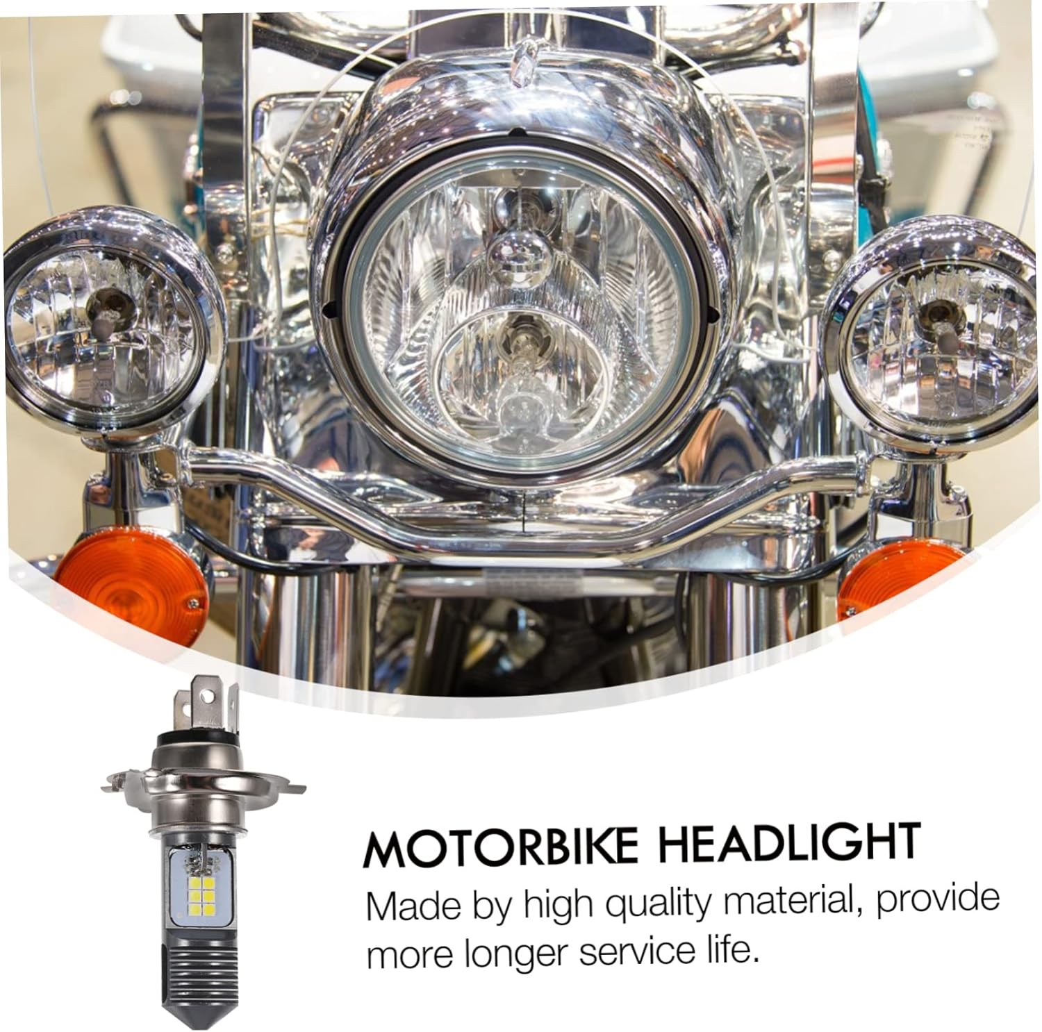 BIUDECO Motorcycle Led Headlight Smd Aluminum Alloy White Yellow Motorbike Accessory Weatherproof image number 6