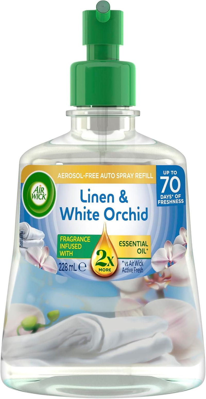 Air Wick Active Fresh Linen & White Orchid Auto Spray Refill 228 Ml image number 1