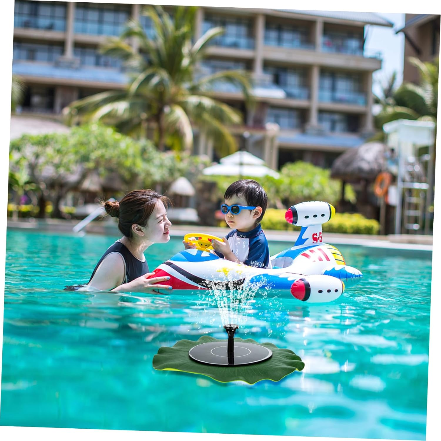 NUOBESTY Solar Fountain Solar Powered Water Pump Outdoor Fountain Patio Fish Tank image number 4