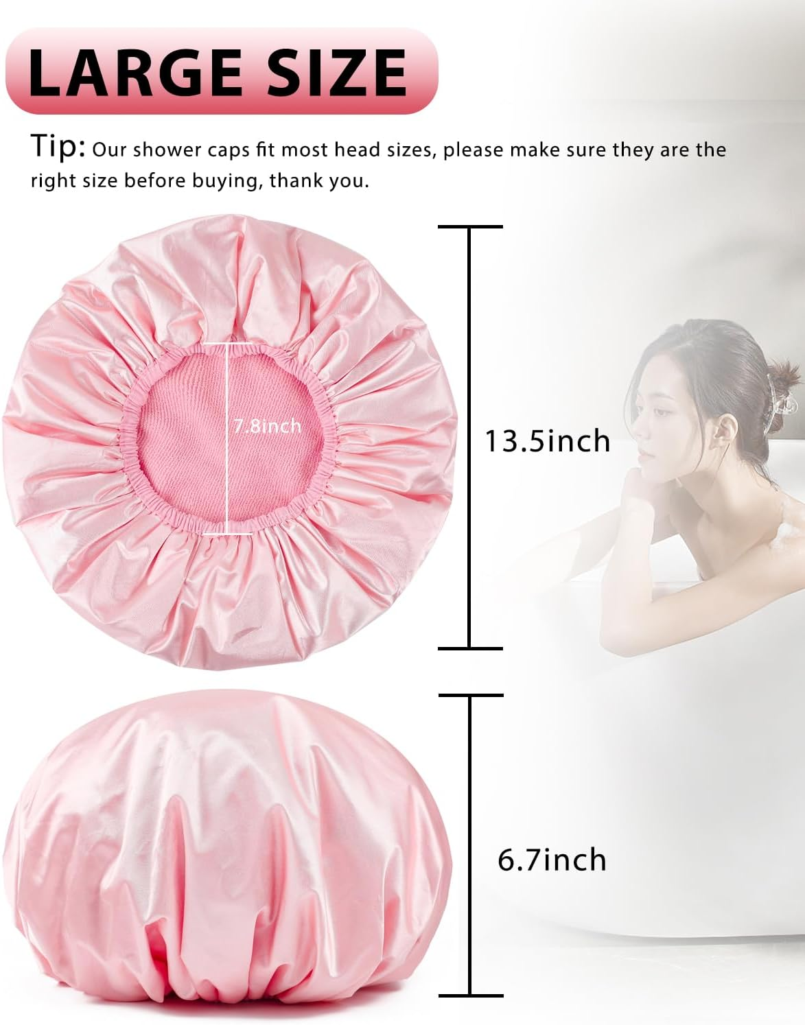 Years Calm Silk Bonnet for Sleeping Women, Double Layer Soft Ajustable Elasticity Band Satin Bonnet for Sleeping Hair - Sleep Shower Caps (T-3)