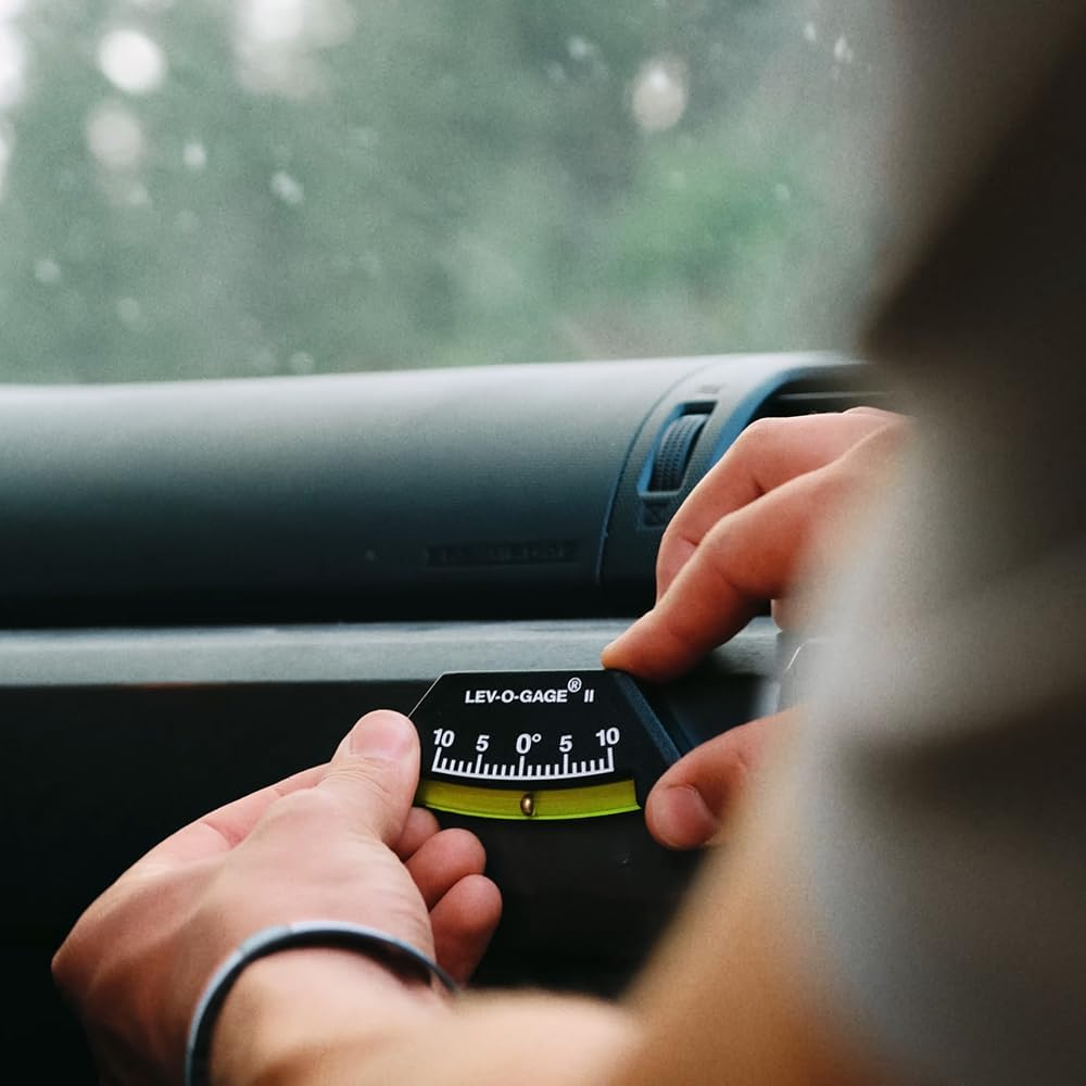 Sun Company Lev-O-Gage II - RV Levels (2-Pack) - Made in USA | Leveling System for RV, Camper, or Pop up Trailer | High Visibility Ball Level (No Bubble) image number 2