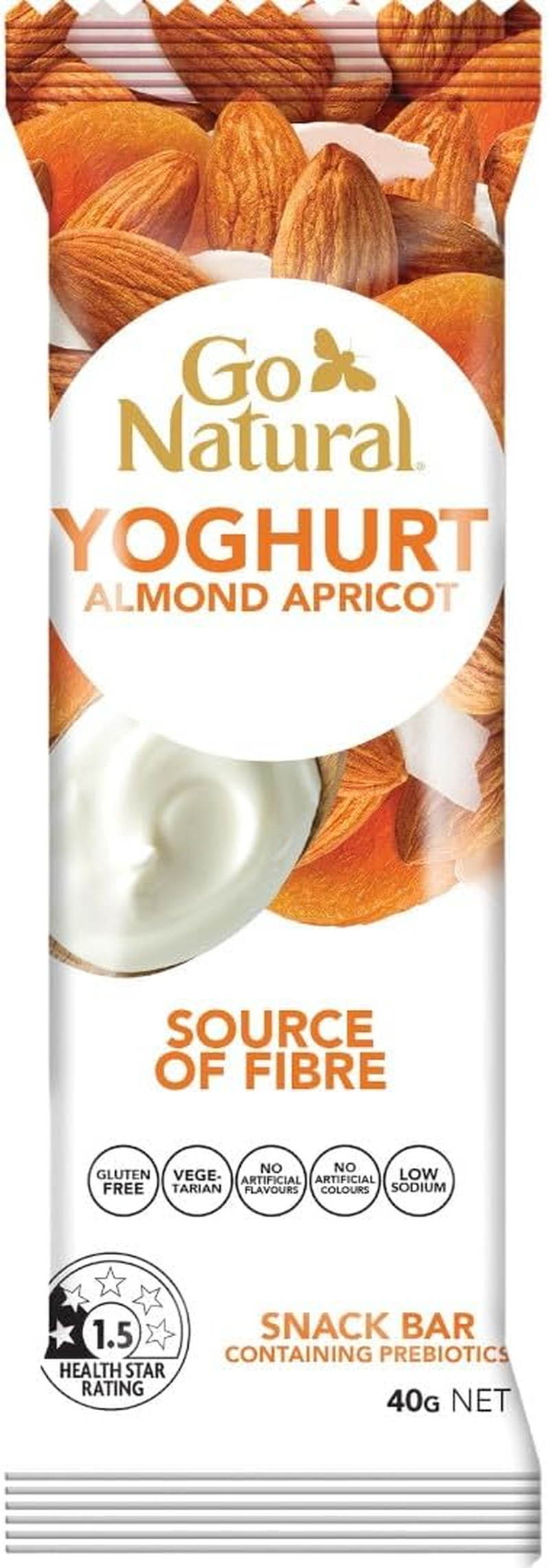 Go Natural Yoghurt Almond Apricot Bar 16 X 40 G