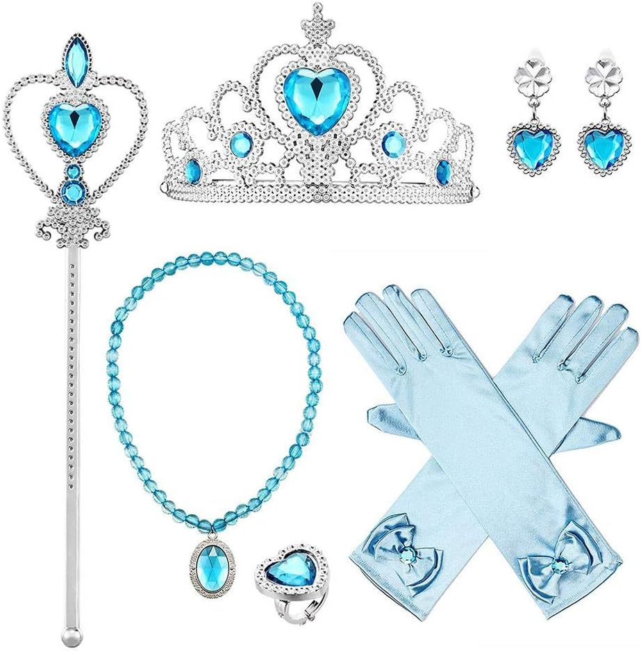 IWEMEK Girls Cinderella Dress Princess Costume + Accessories Set Fairy Tale Cosplay Halloween Carnival Costumes Christmas Birthday Pageant Party Fancy Dresses Kids 3-12 Years image number 2