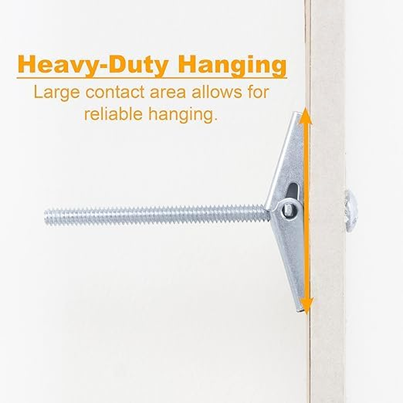 Assorted 24 Pcs Toggle Bolt and Wing Nut Kit for Hanging Heavy Items on Drywall - 1/8 Inch, 3/16Inch, 1/4Inch