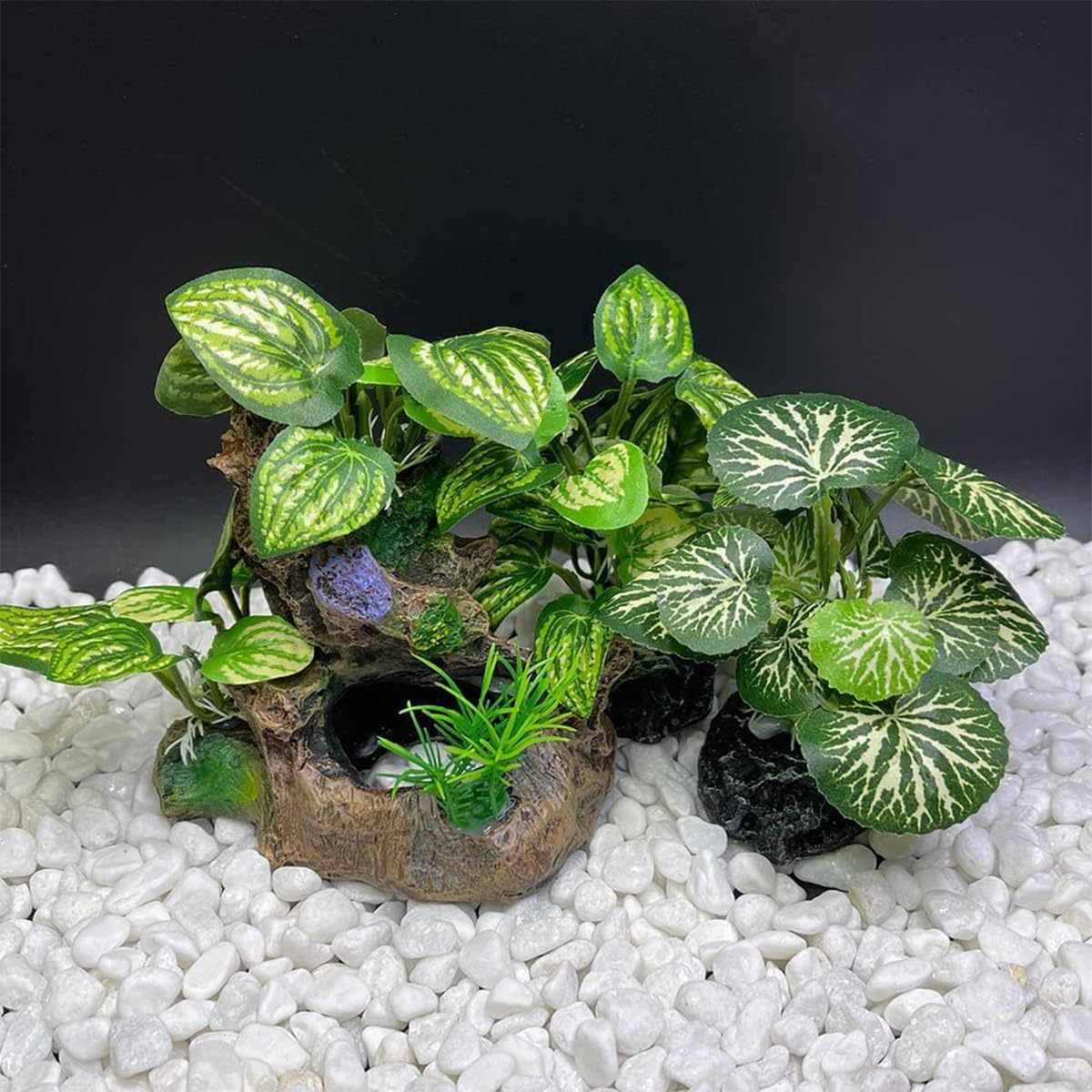 NUZAMAS Fish Tank Landscaping Ornaments Aquarium Plants Fish Tank Decorations Fish Hide Cave Plastic Artificial Plant Goldfish Waterscape Fish Hides Snake Tank image number 3