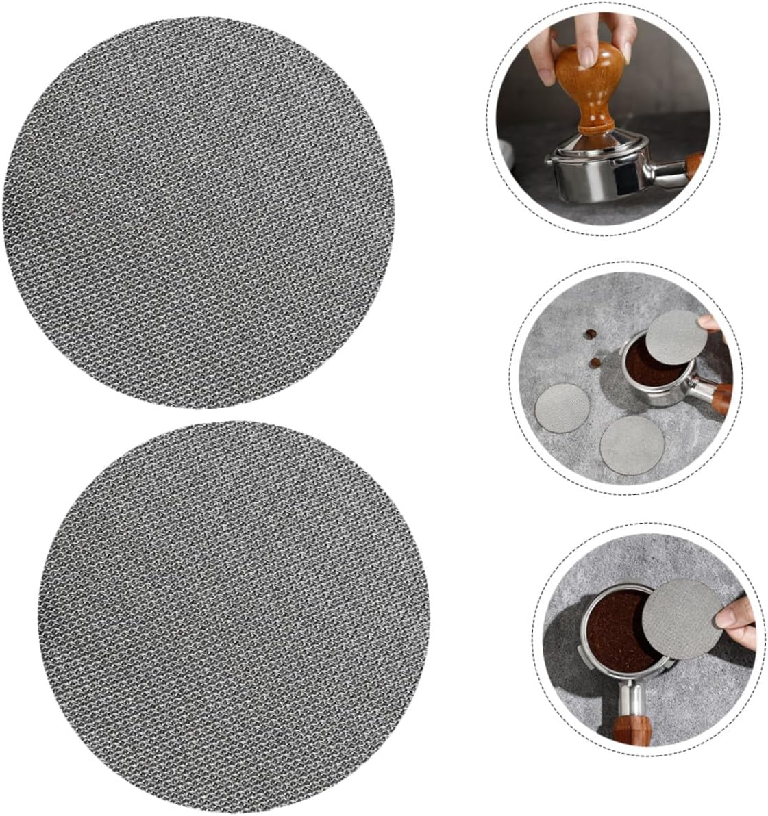 LOORGVEL Espresso Puck Screen and Coffee Filter Mesh 58Mm Stainless Steel Reusable Espresso Filter Plate Compatible with Portafilter 2Pcs for Home and Caf&eacute; Use image number 4