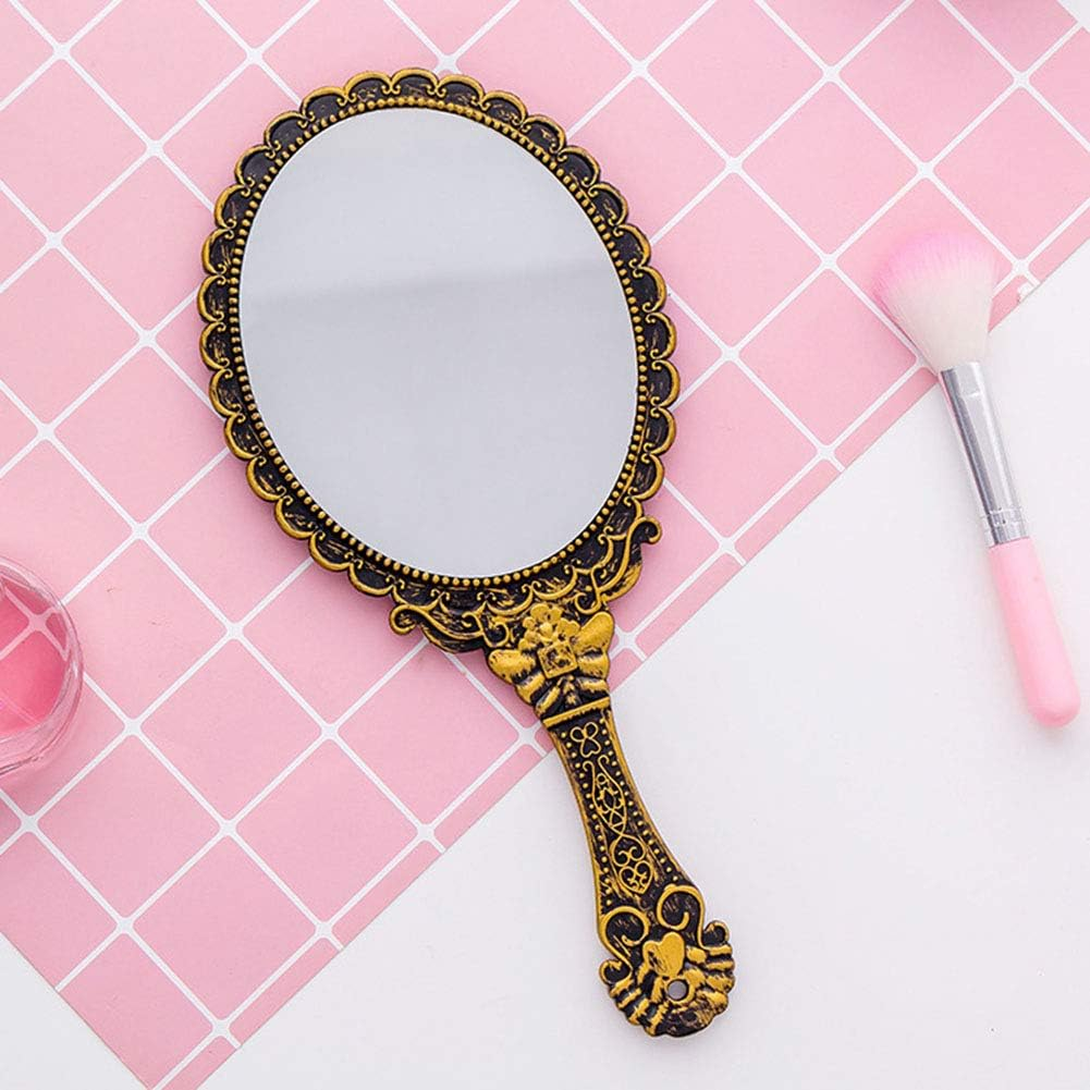 Handheld Vanity Makeup Mirror Decorative Vintage Cosmetic Mirror Hand Held Travel Mirrors