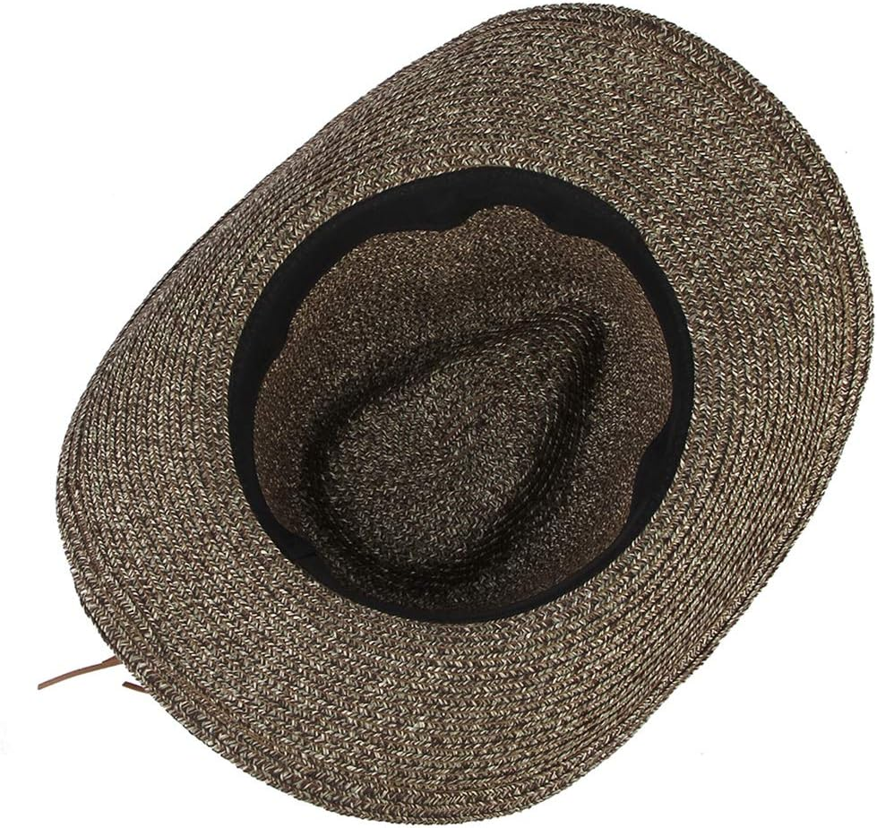 Kowaku Men Women Cowboy Straw Hat Summer Beach Sun Hat Western Festival Costumes image number 5