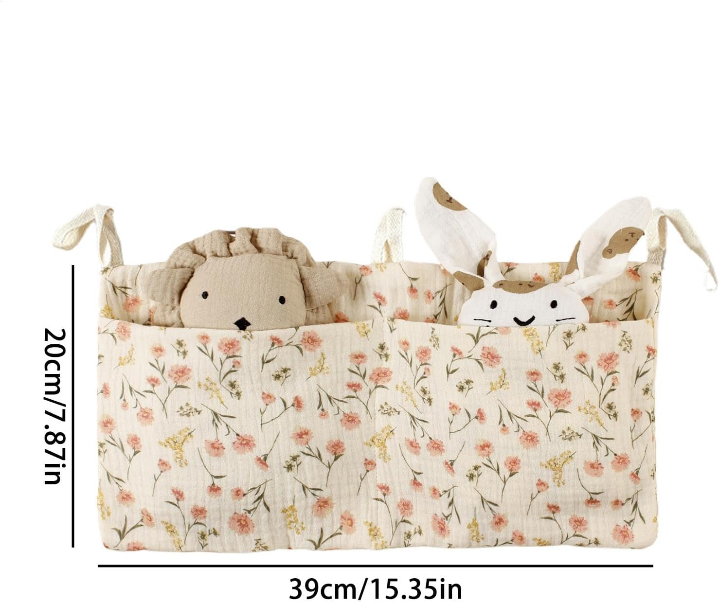 Baby Bed Side Diaper Storage Bag,Crib Organizer for Crib | Crib Accessories, Nursery Organizers and Storage, 2 Pockets Dormitory Bed Bunk Organizing Bag image number 1