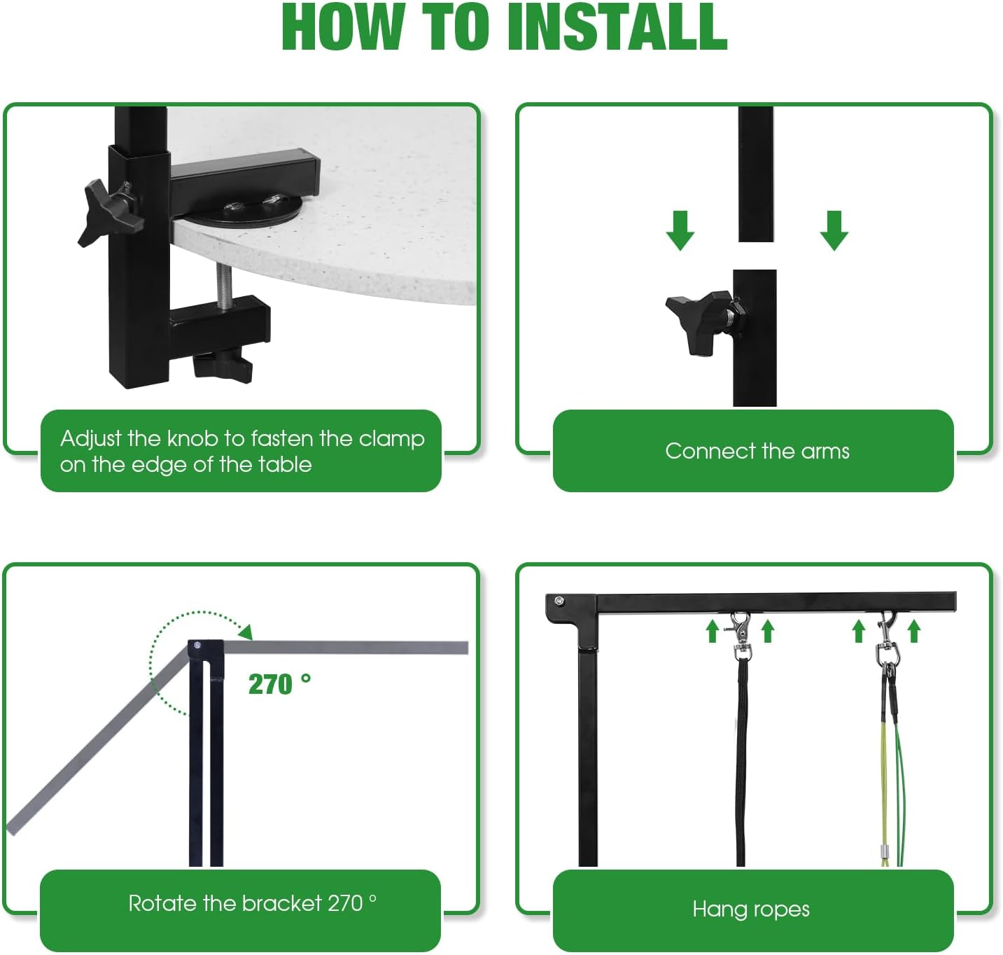 Urban Deco Pet Grooming Arm with Clamp Innovative Portable Two Grooming Arms - 41 Inch Height Adjustable,Dog Grooming Loop and No Sit Haunch Holder for Large and Small Dogs,Cats