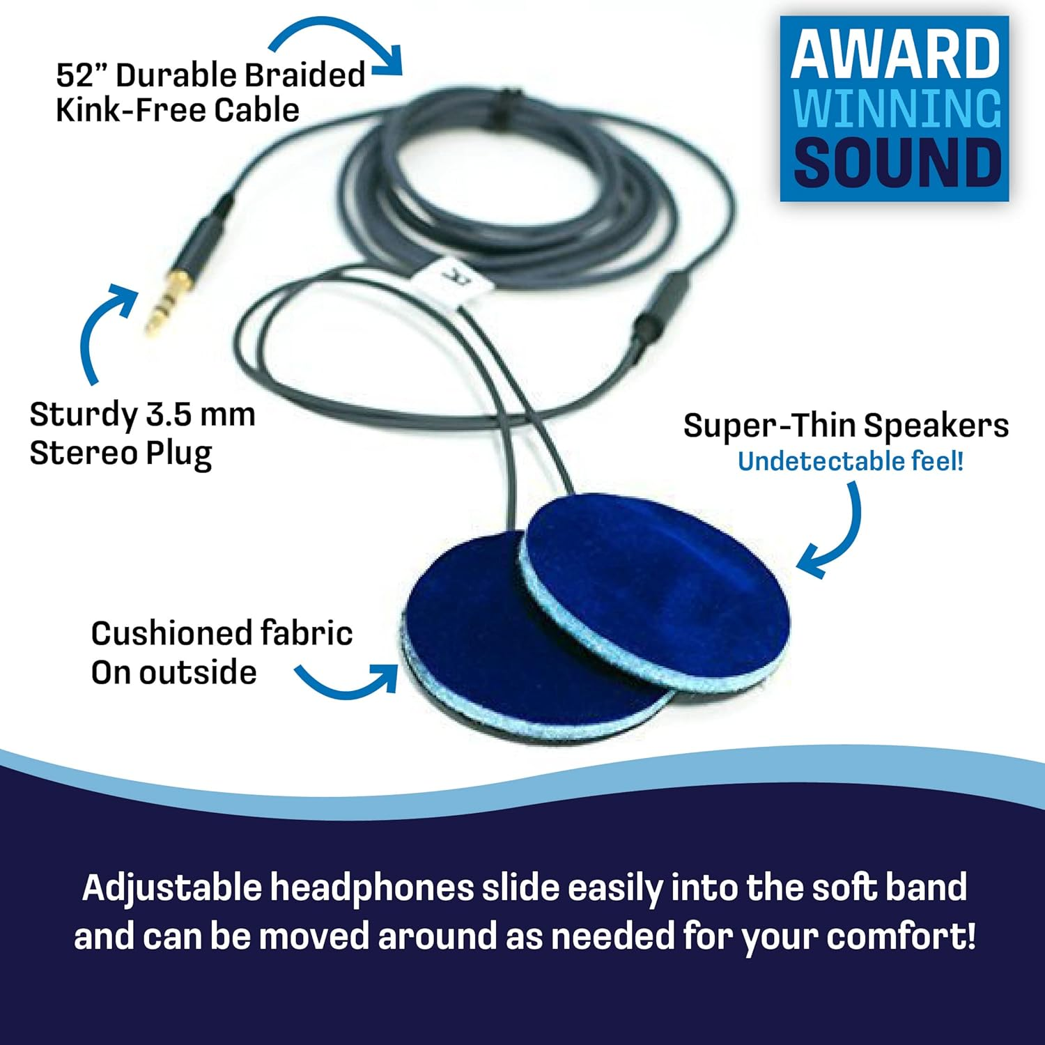 Cozyphones Sleep Headphones - New Contour Series with Cool Mesh Lining & Ultra Thin Earphones - Perfect for Air Travel, Meditation, AMSR & Insomnia - Gray image number 3