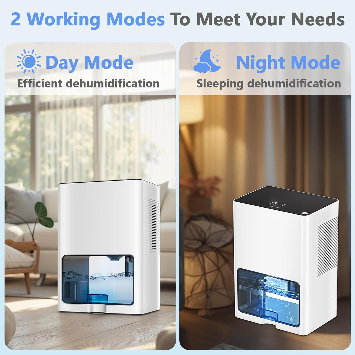 4L Dehumidifier,Dehumidifiers for Large Room up to 65㎡, Moisture Absorber for Home with Home,Bedroom, Bathroom, Wardrobe, Basement,Auto Shut Off,Led Light(Au PLUG) image number 5