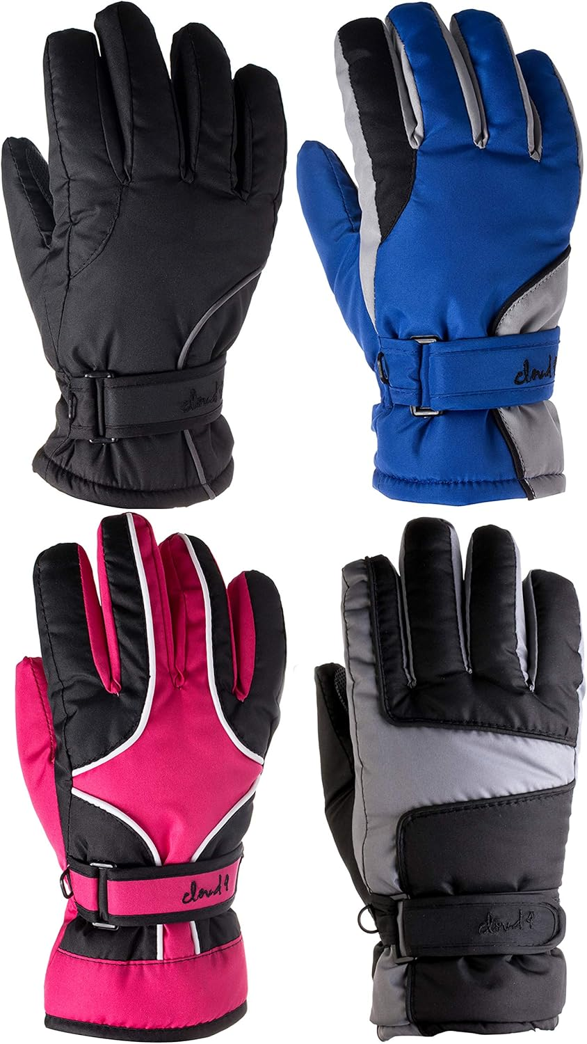Kids Youth Teens Ski Gloves Waterproof Breathable 3M Lined Ski Gloves(1 Pair Only)