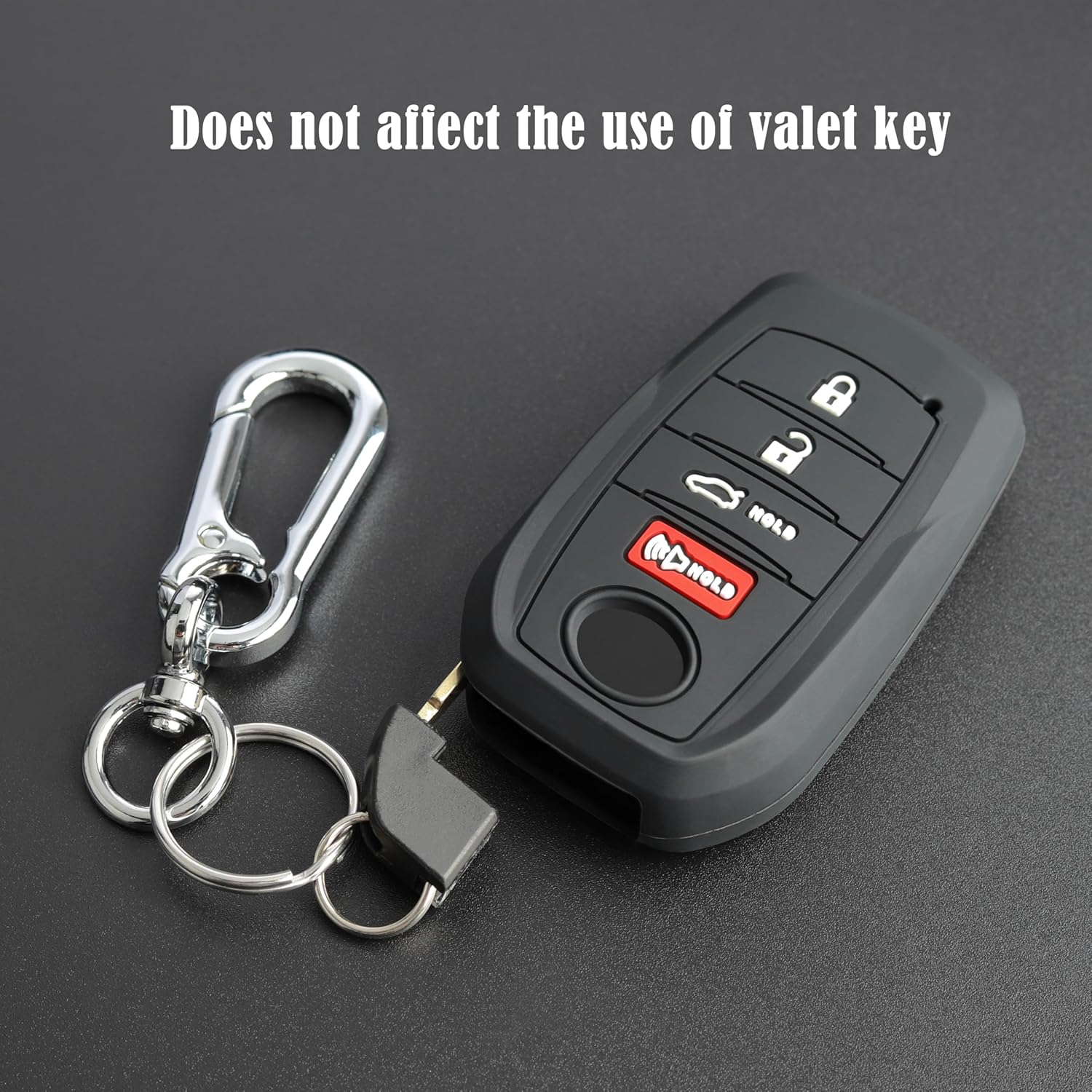 TANDRIVE Key Fob Cover for Toyota 2025 Camry and 2025 2024 2023 Corolla Crown, 4-Button, Silicone, 2-Pack, Black image number 2