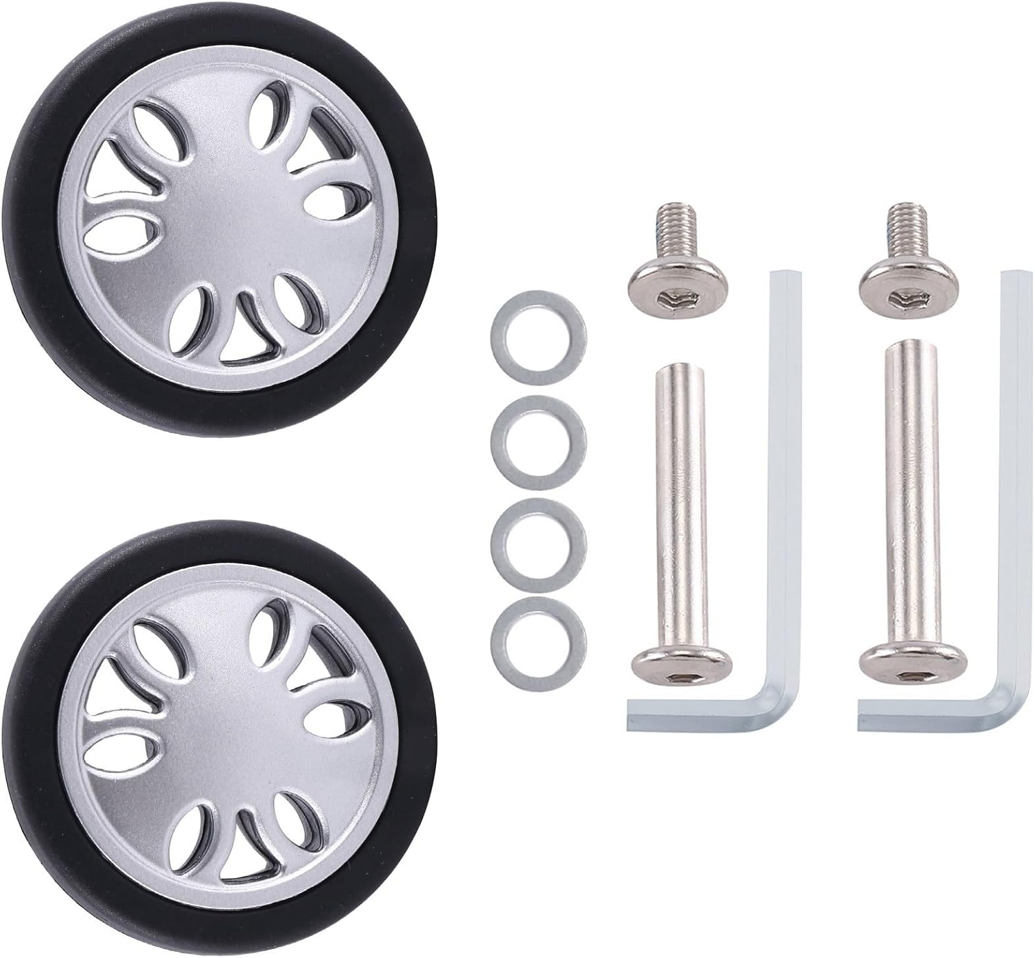 M6 50Mmx12Mm Luggage Suitcase Replacement Wheels Wear PU Caster Deluxe Repair Tool 2 Pair