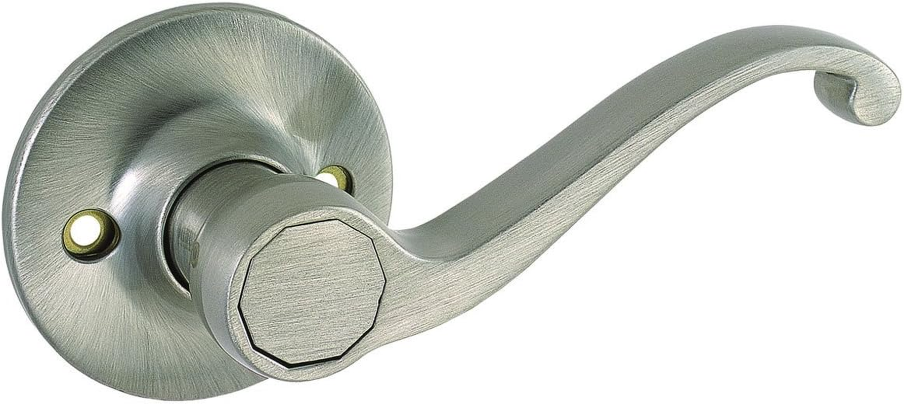 Design House 781823 Scroll 2-Way Latch Privacy Door Handle, Adjustable Backset, Satin Nickel Finish