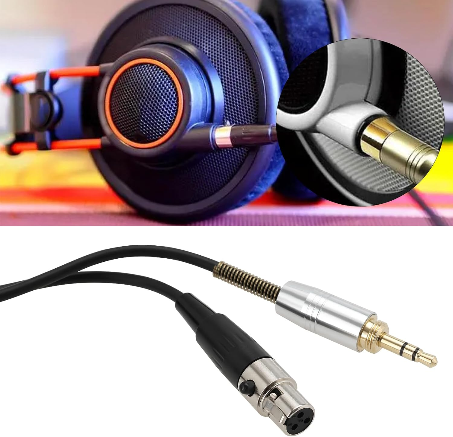 Emagtech Audio Upgrade Cable 3M Mini-Xlr to 3.5Mm & 6.35Mm Audio Cable TPE Headphones Extension Cord Compatible with AKG K240 Q701 K702 K141 K171 M220
