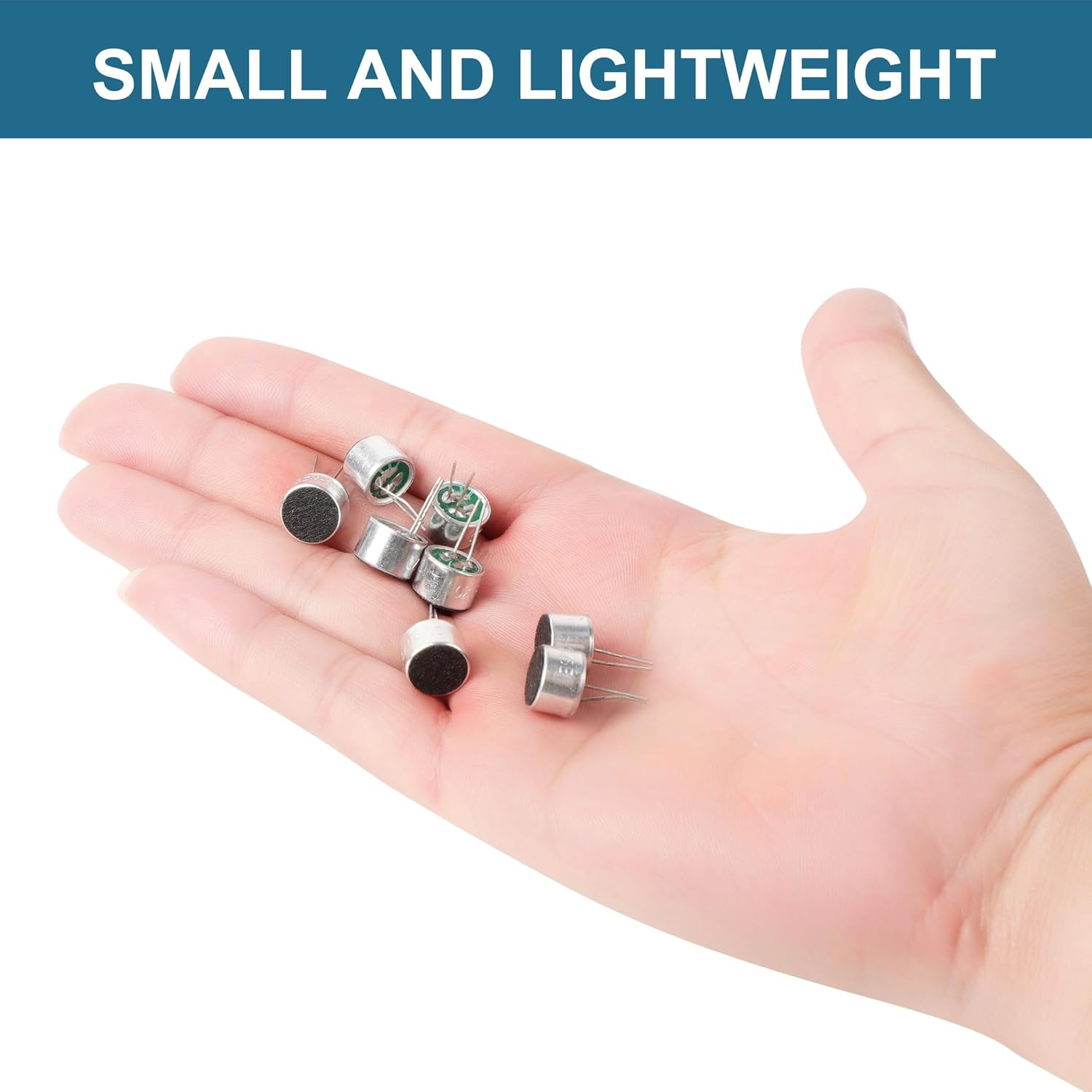 Uxcell 8Pcs Cylindrical Electret Condenser Microphone Pickup 85Db through Hole Mini Electret Condenser Mic with 2 Pins 10X7Mm for PCB image number 3