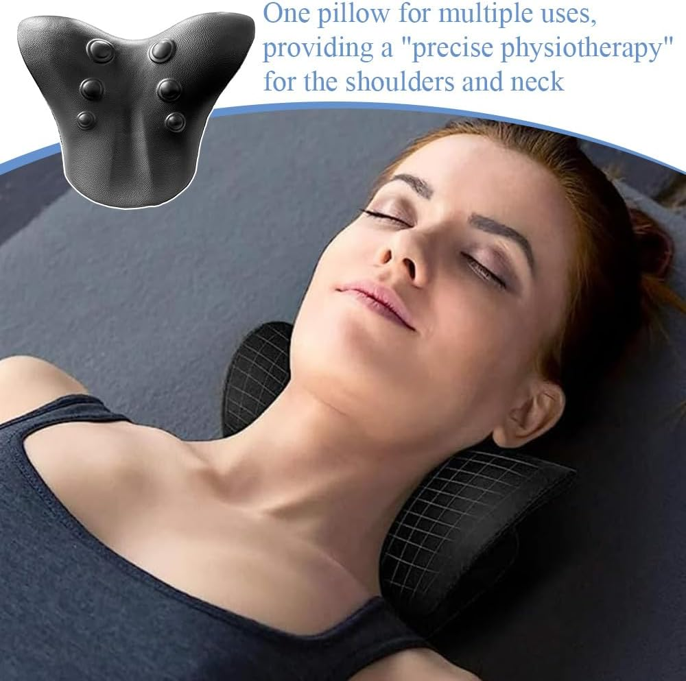 Cervical Spine Massage Orthosis/Chiropractic Pillow,Cervical Traction Device Neck Stretcher,C Type Shoulder Pillow for Neck and Shoulder Relaxer,Relieves Fatigue image number 4